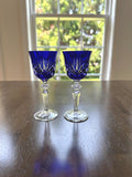 2 Gorham Cherrywood Cobalt Cordial Glasses