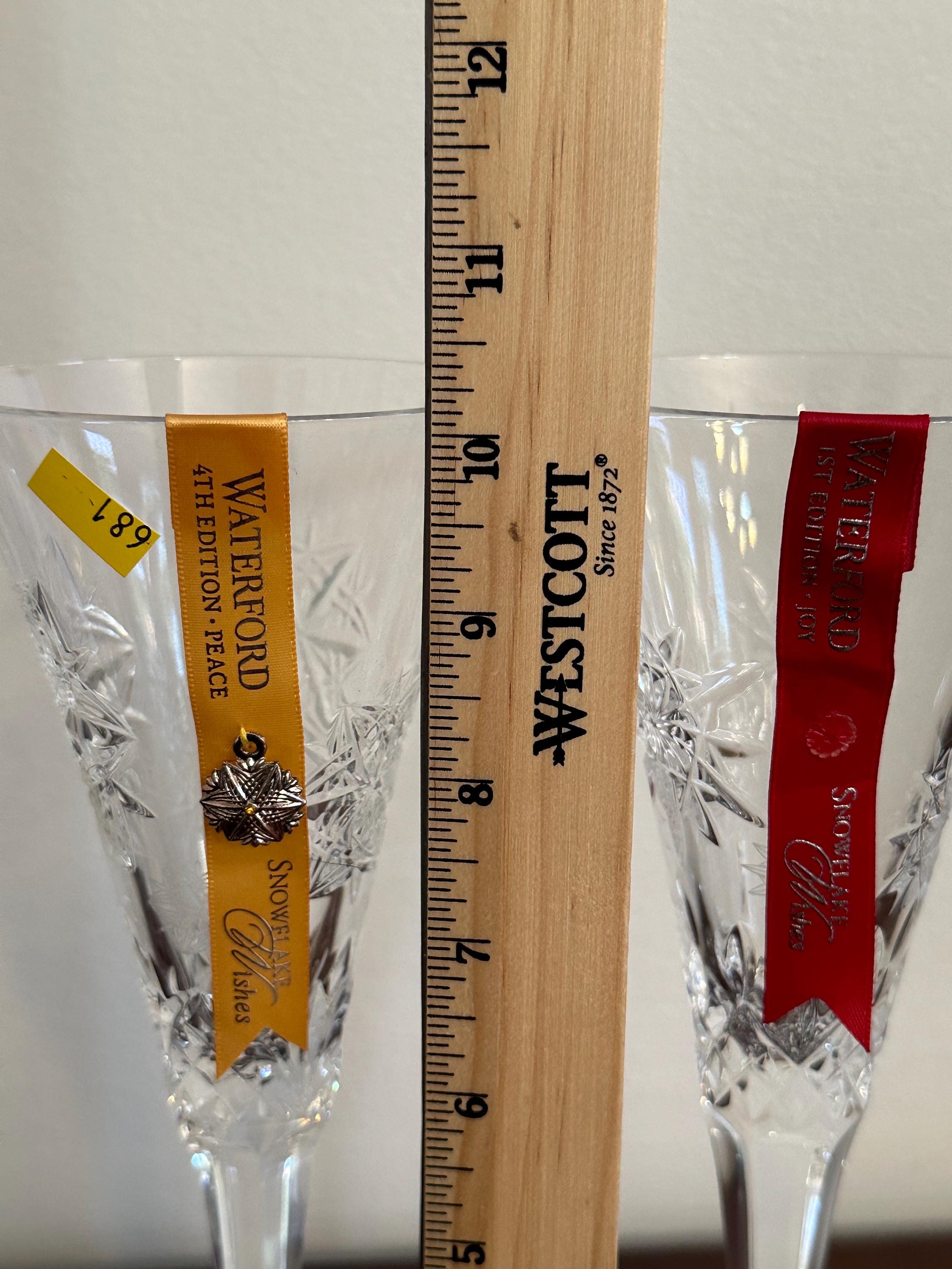3 Waterford Snowflake Wishes Champagne Flutes
