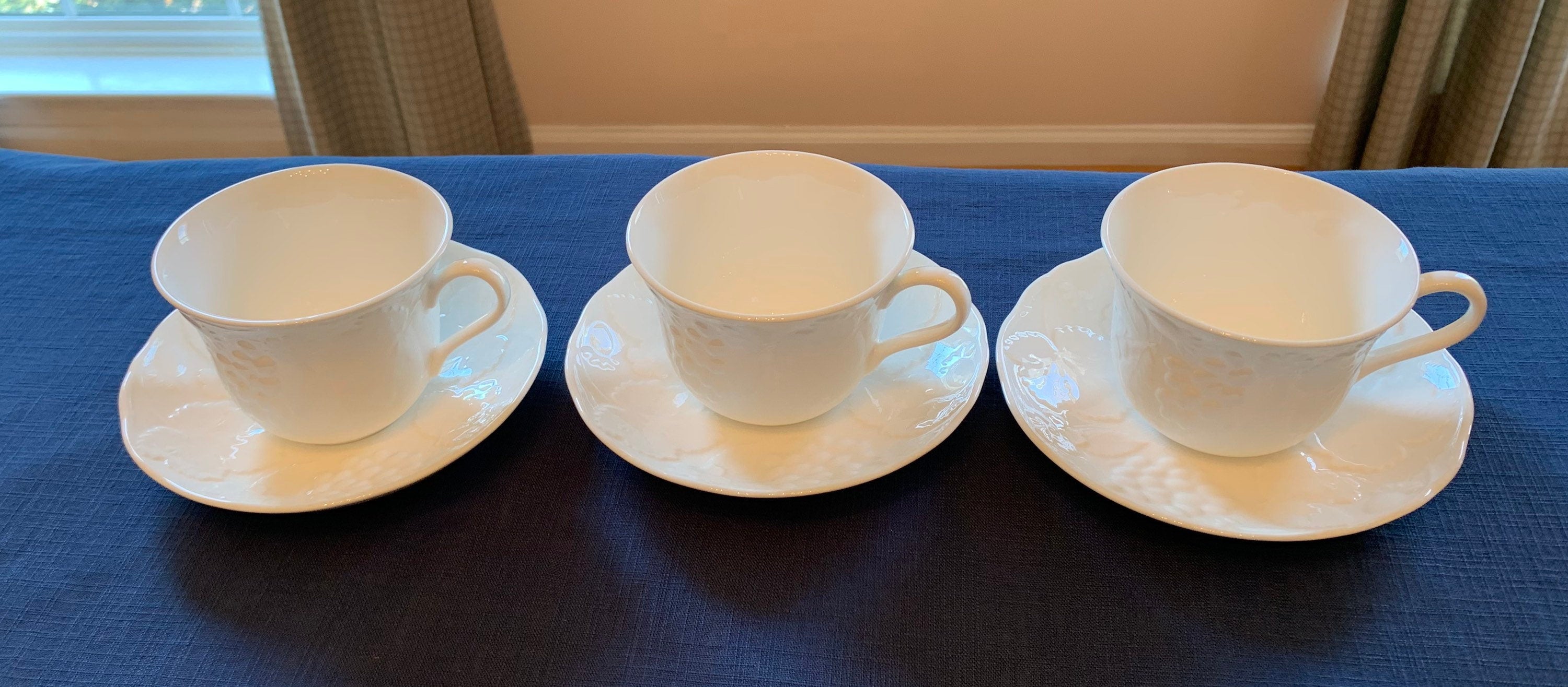 3 Wedgwood Strawberry and Vine Teacups
