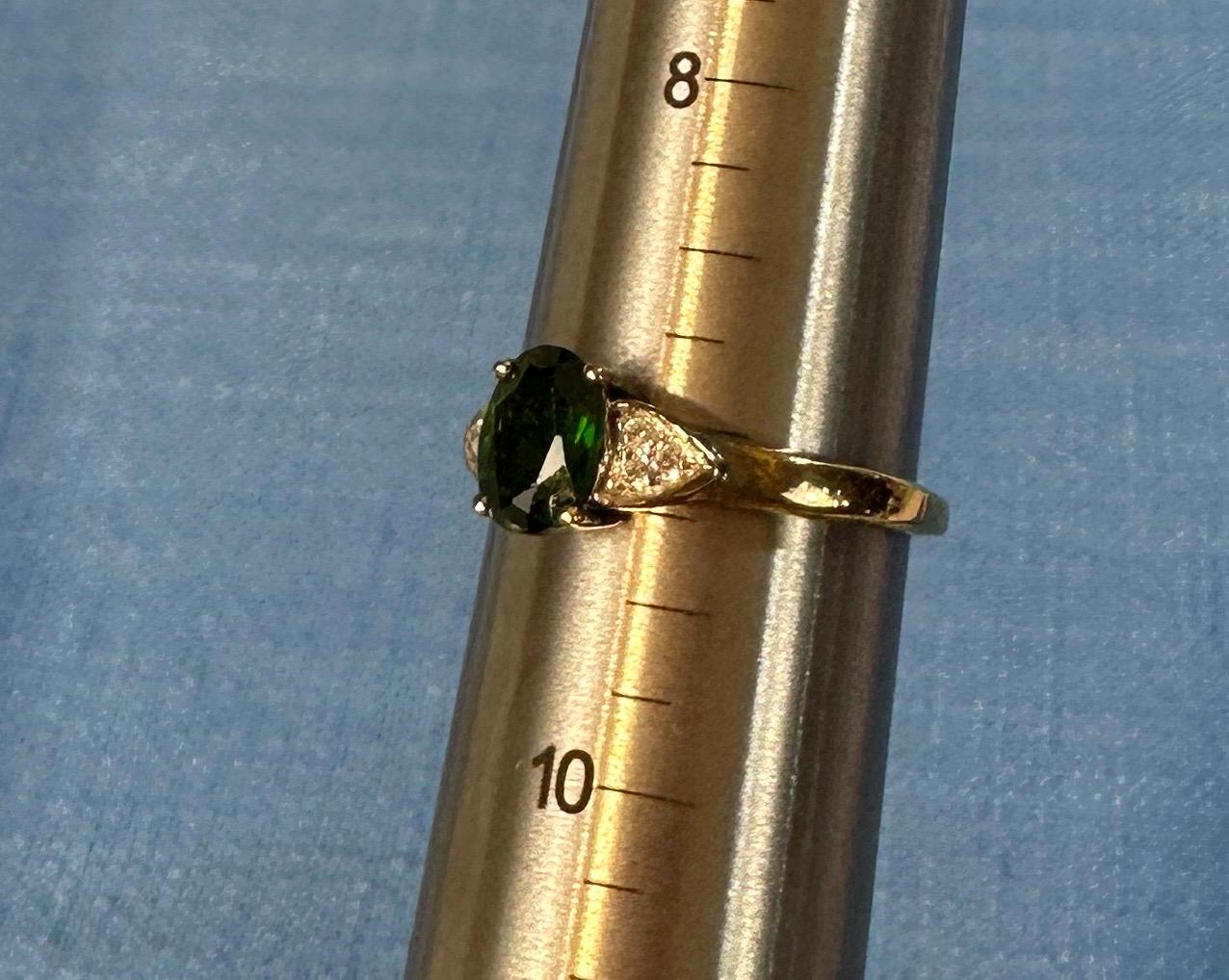 Sterling Silver and Emerald Ring lab created size 9