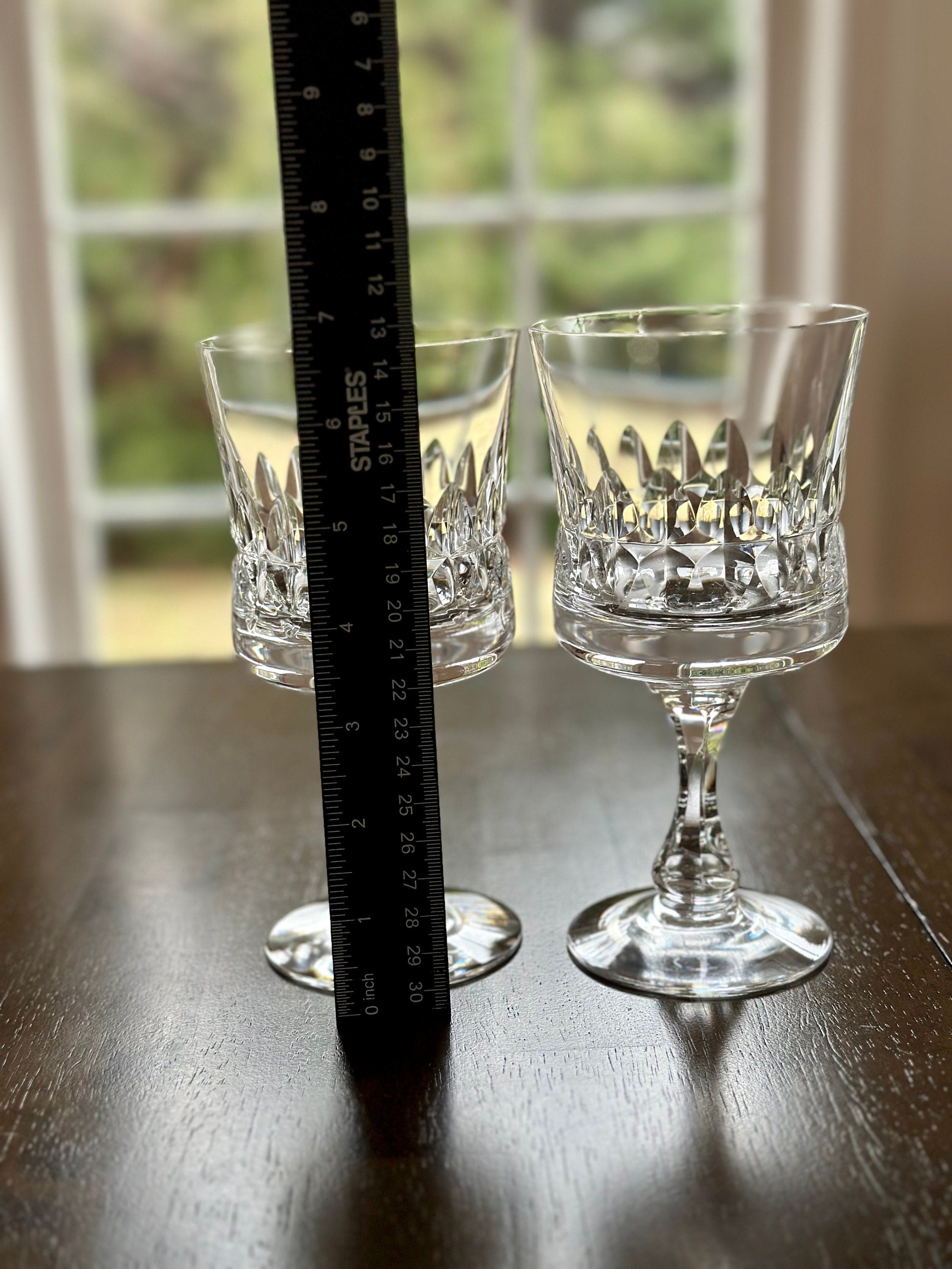 2 Kosta Boda Prince White Wine Glasses