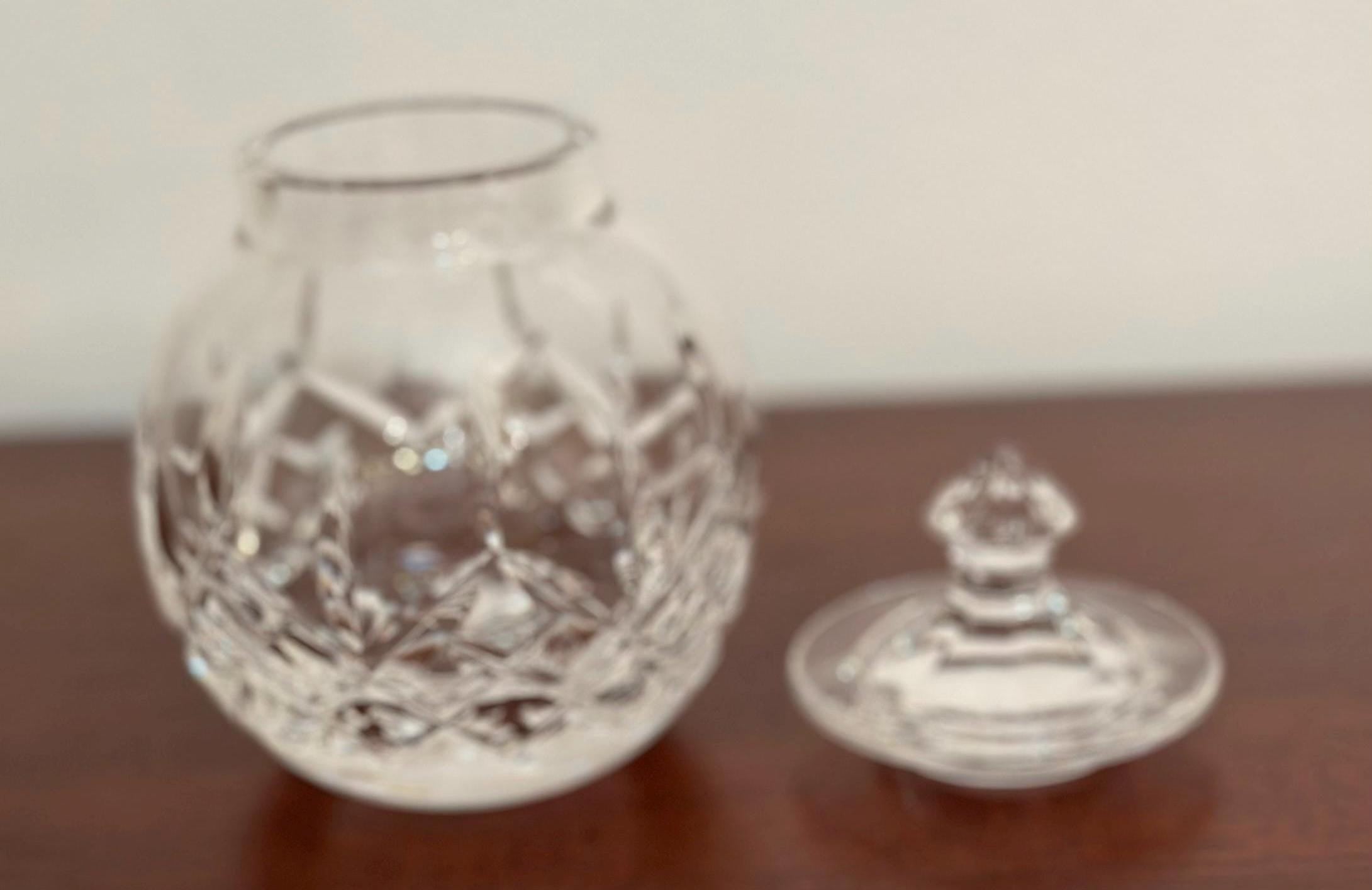 Rare Waterford Crystal Lismore Honey Pot