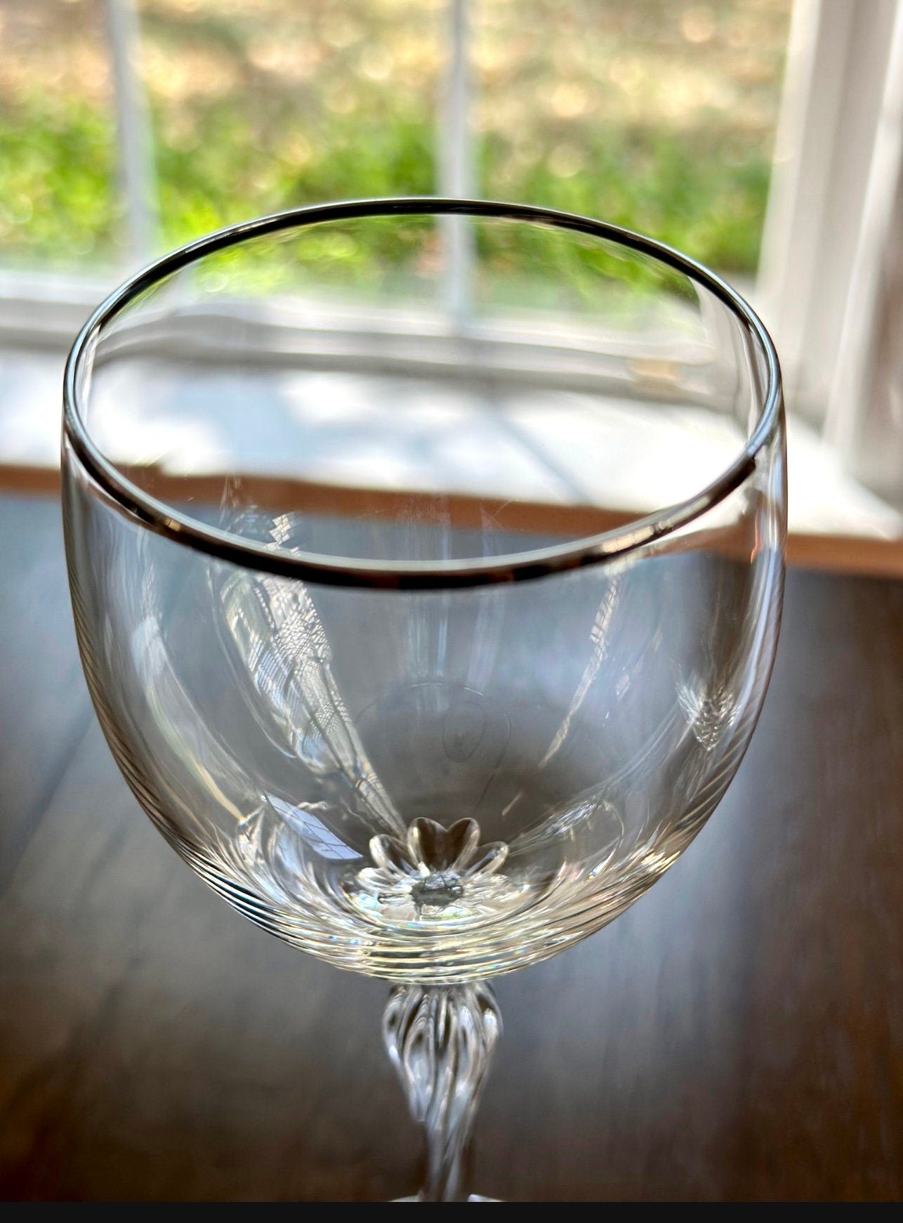 2 Lenox Madison Crystal Wine Glasses