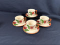 4 Franciscan Apple Teacups and Saucers USA
