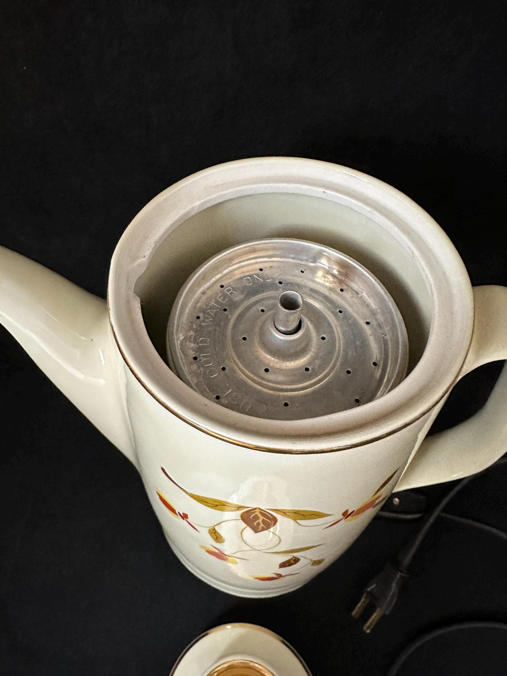 1950s Hall Autumn Leaves Electric Percolator