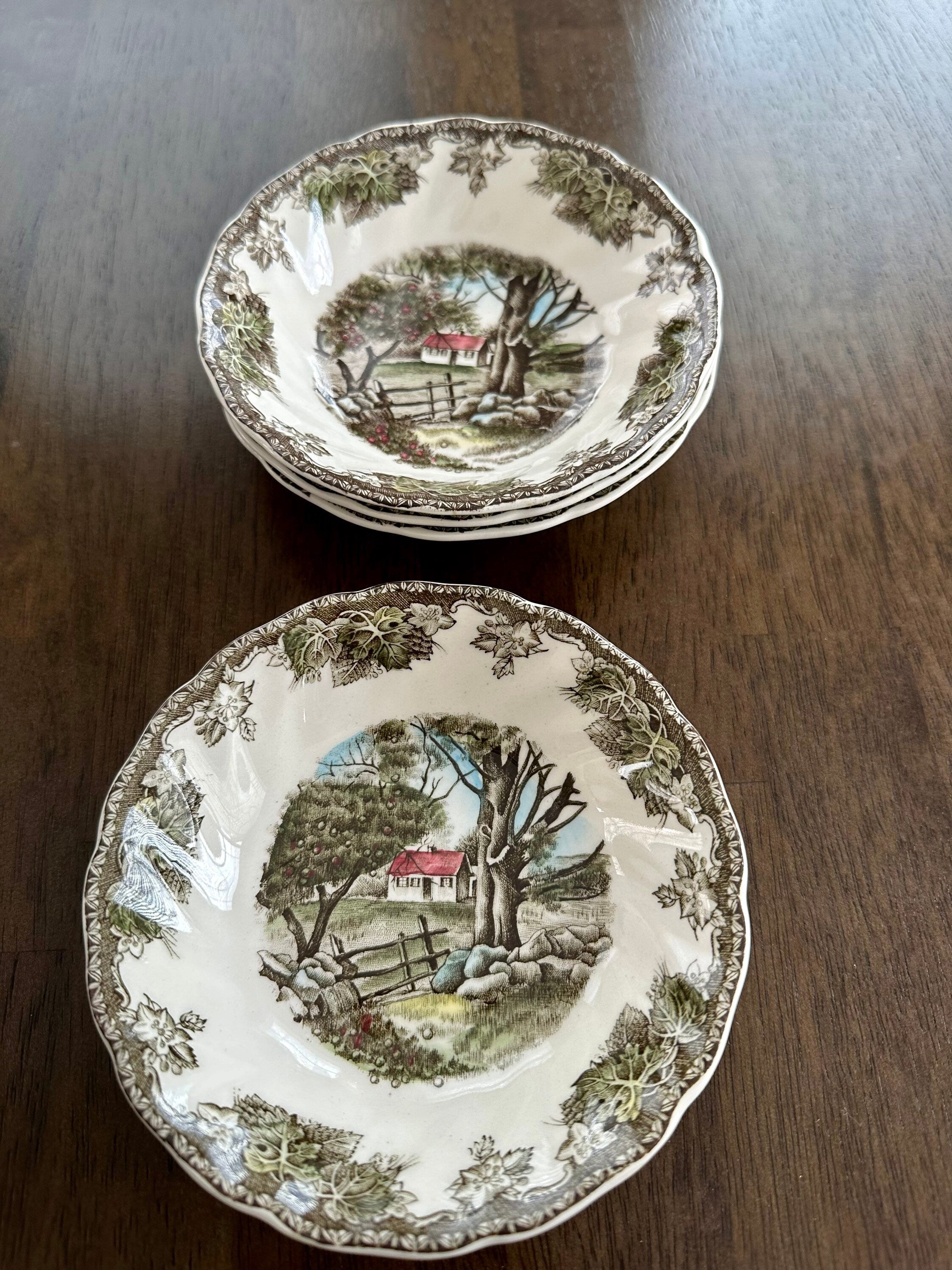 4 Friendly Village Fruit Bowls by Johnson Brothers