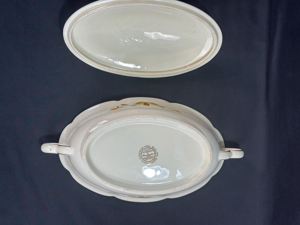 Hall Autumn Leaf Covered Oval Bowl