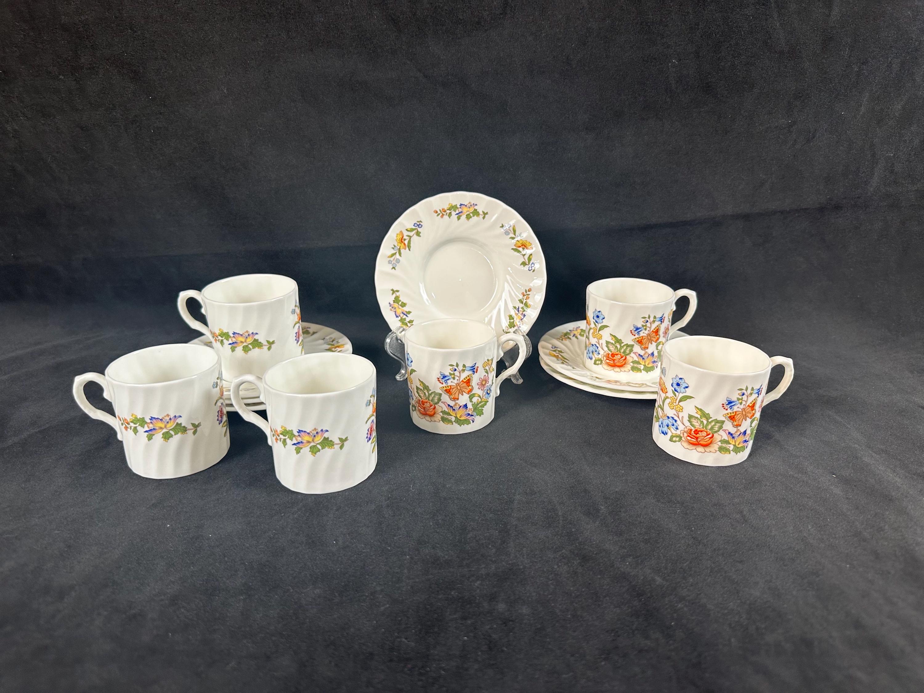 6 Aynsley Cottage Garden Demitasse Cups