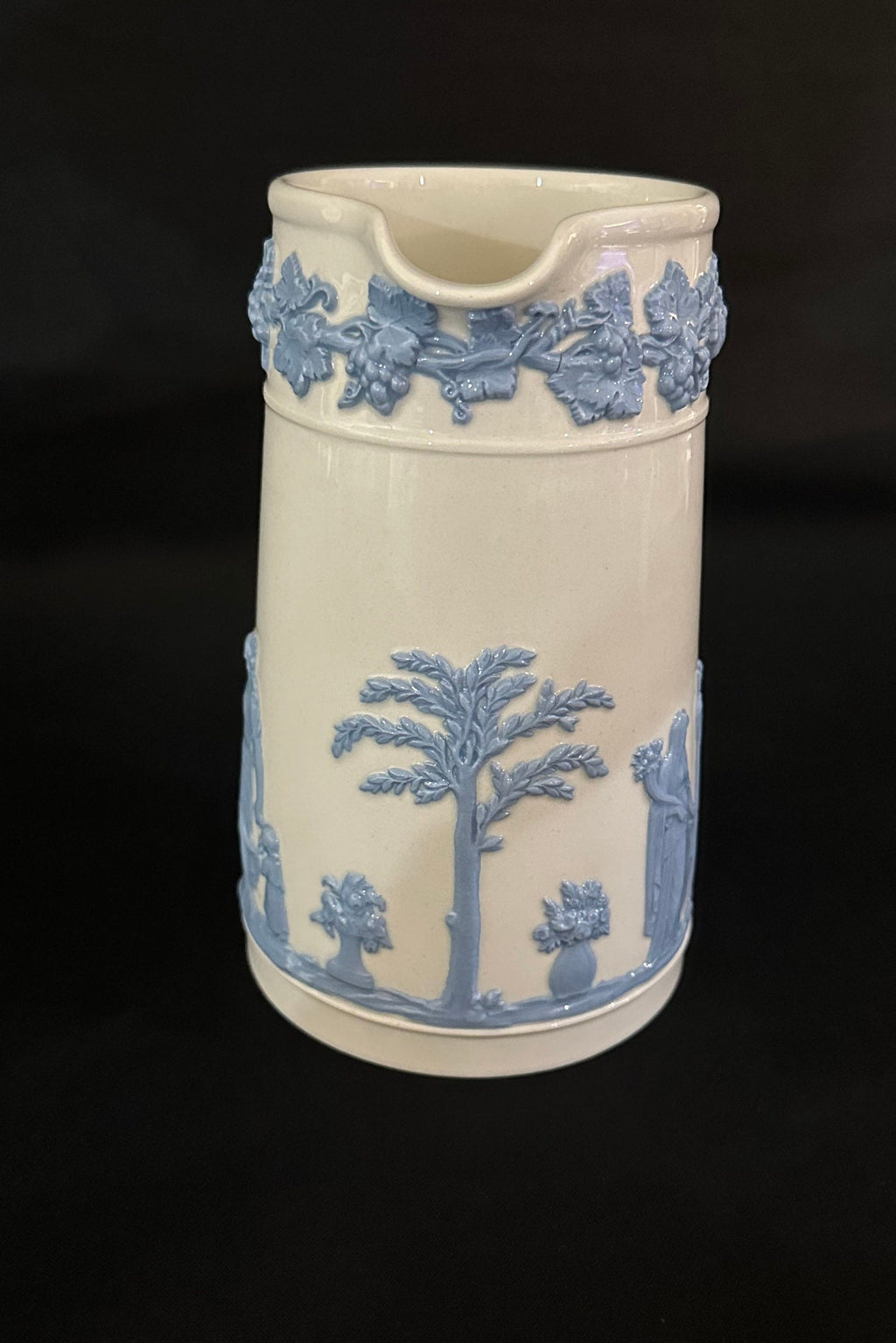 Wedgwood Jasperware Lavender on Cream Pitcher Tankard Jug