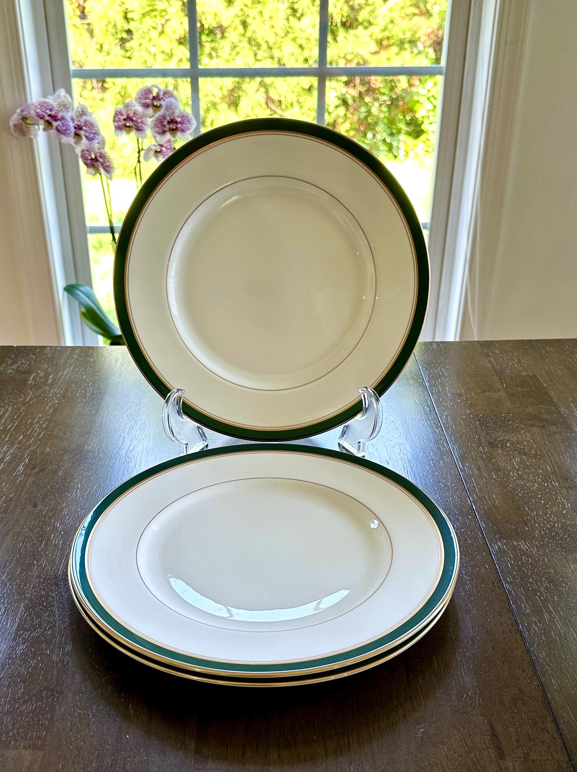 3 Royal Worcester Howard Leather Green Dinner Plates