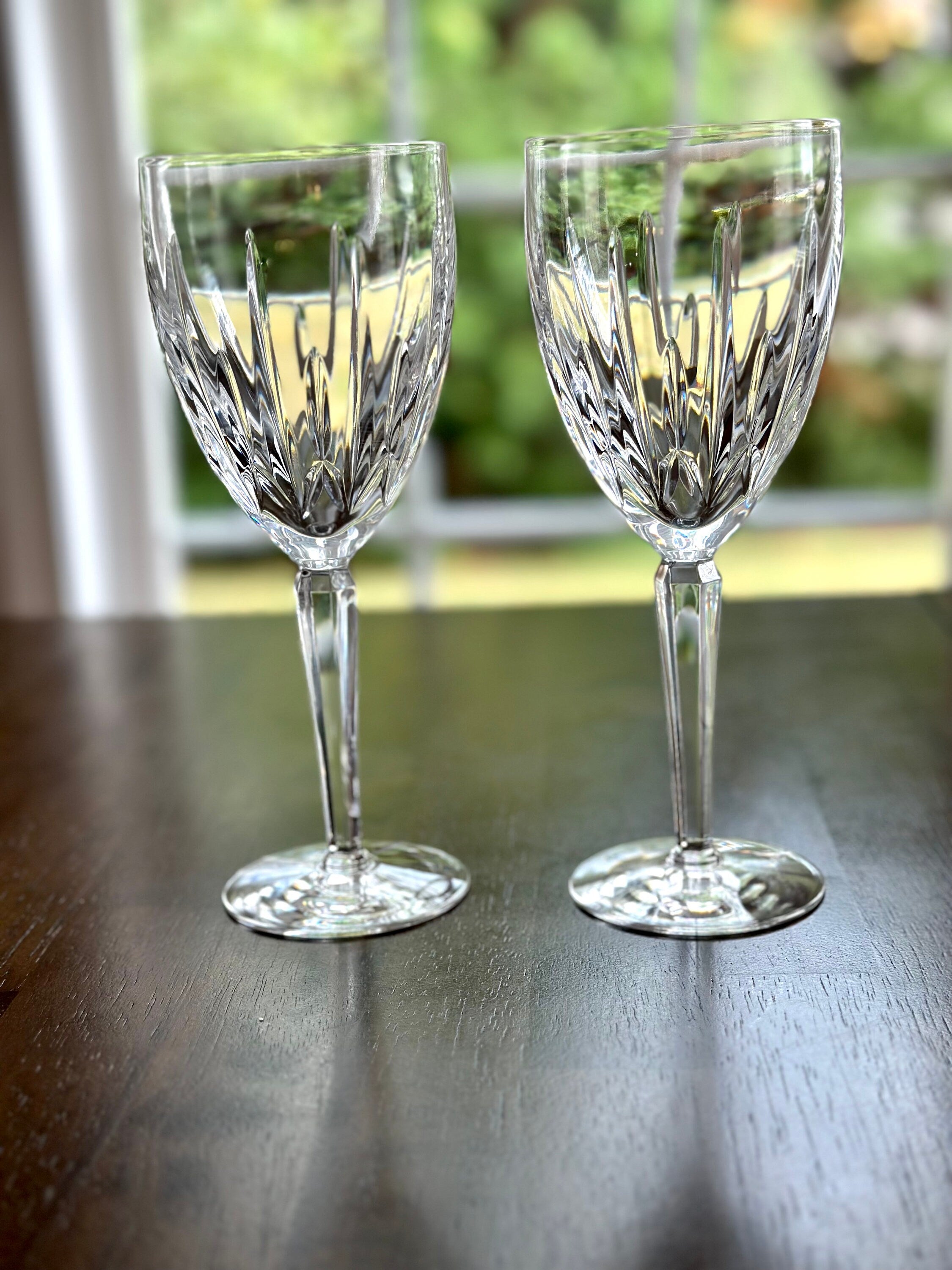 2 Lenox Crystal Clarity Water Goblets