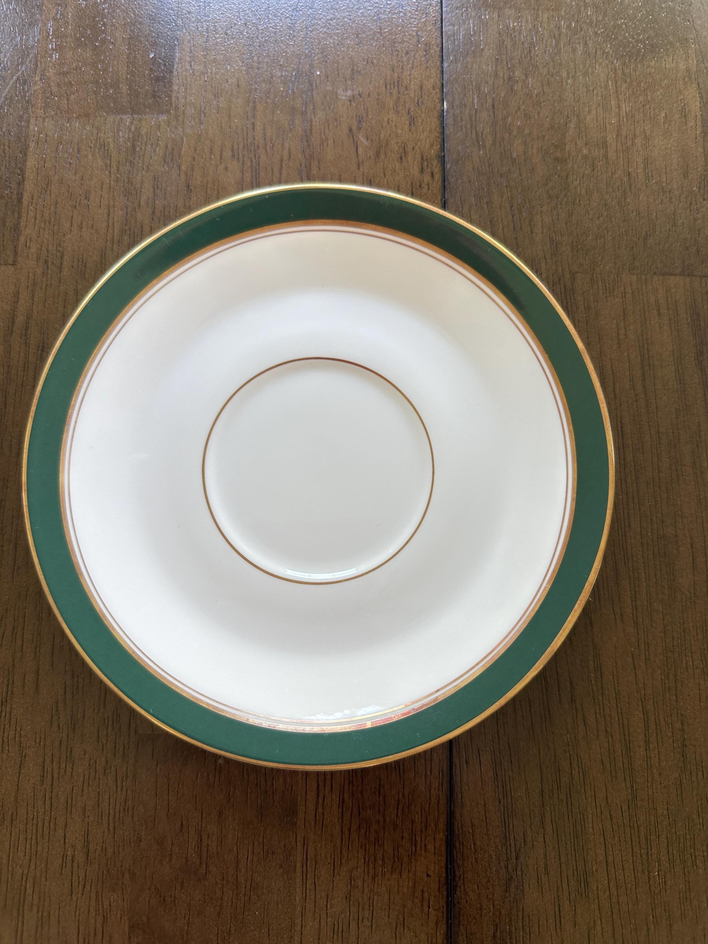 2 Royal Worcester Howard Leather Green Teacups and Saucers