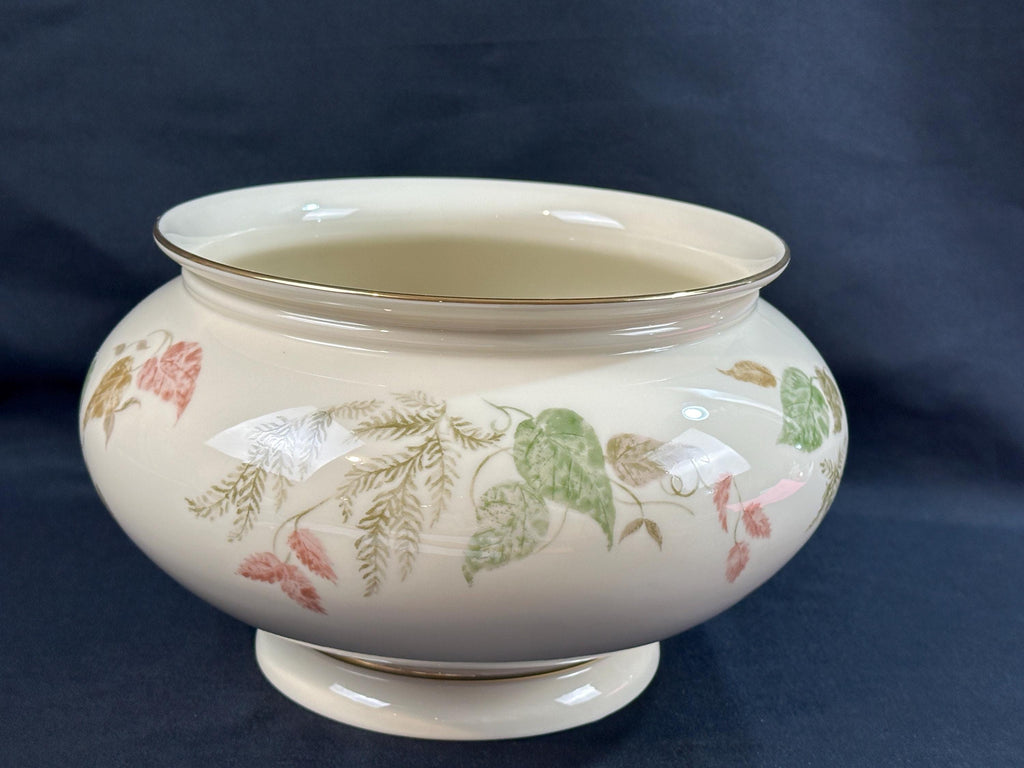 Large Lenox Centerpiece Bowl Illusive Leaves Pattern