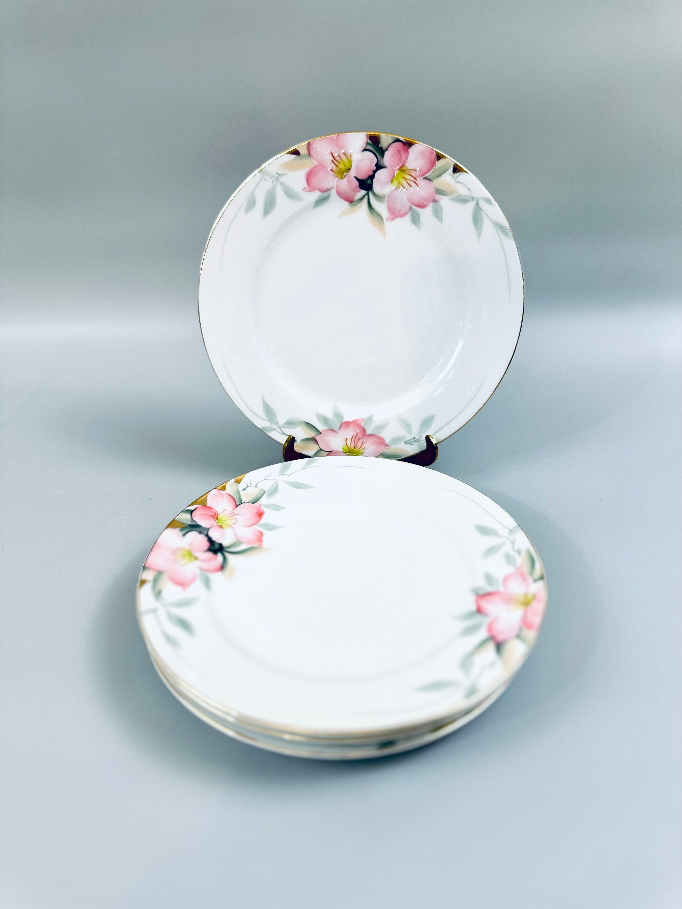 4 Antique Noritake Azalea Salad Plates