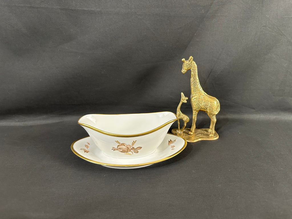 Royal Copenhagen Brown Roses Gravy Boat