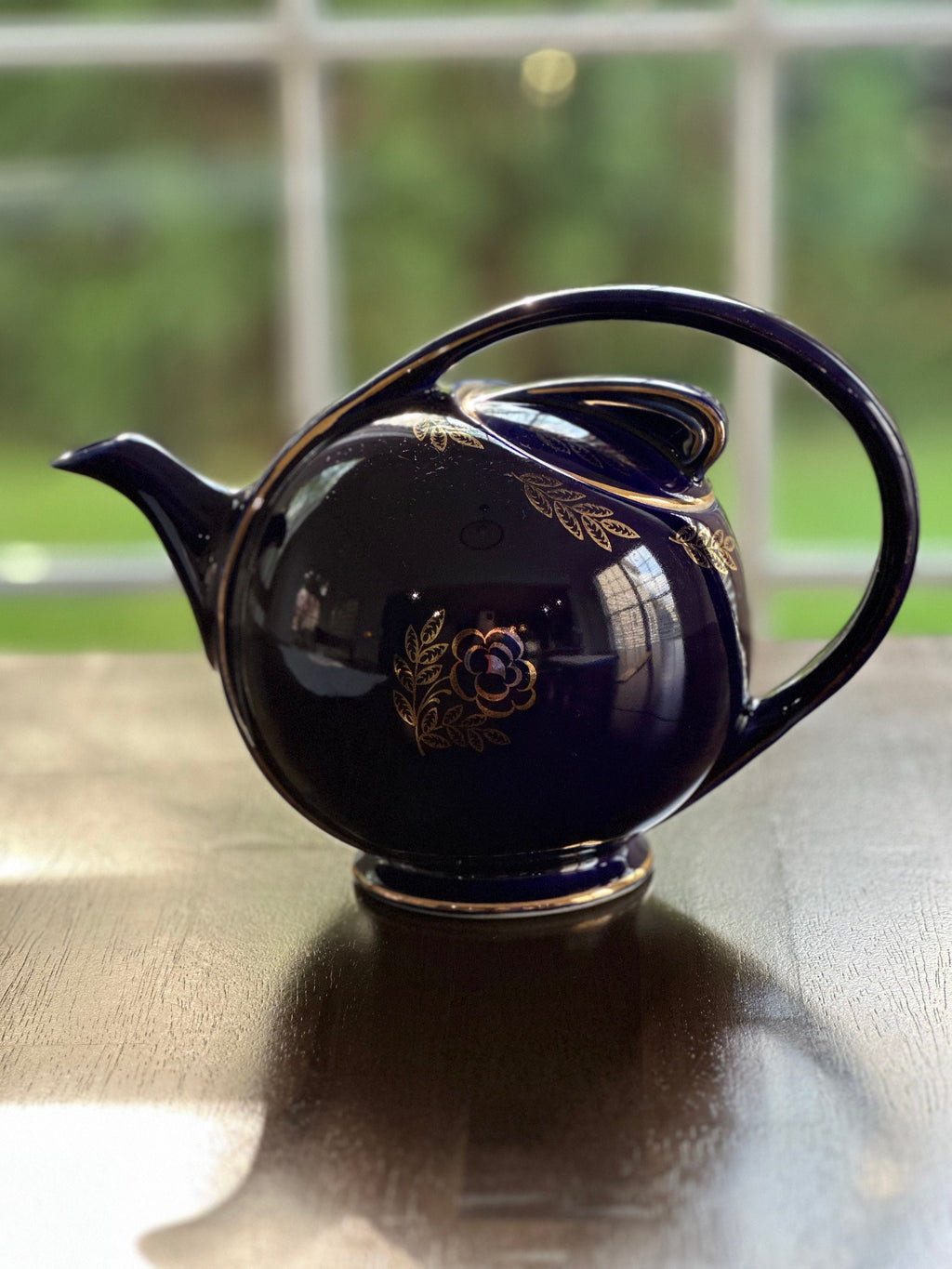 Vintage Hall Cobalt Blue Airflow Teapot