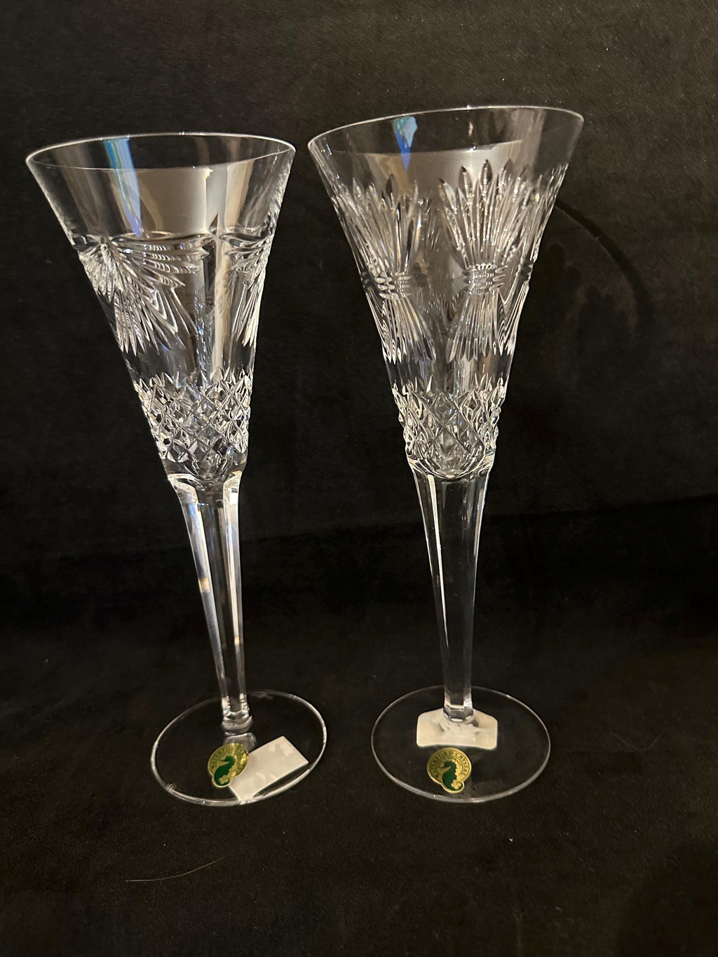 Waterford Crystal Millenium Toasting Flutes Peace and Prosperity