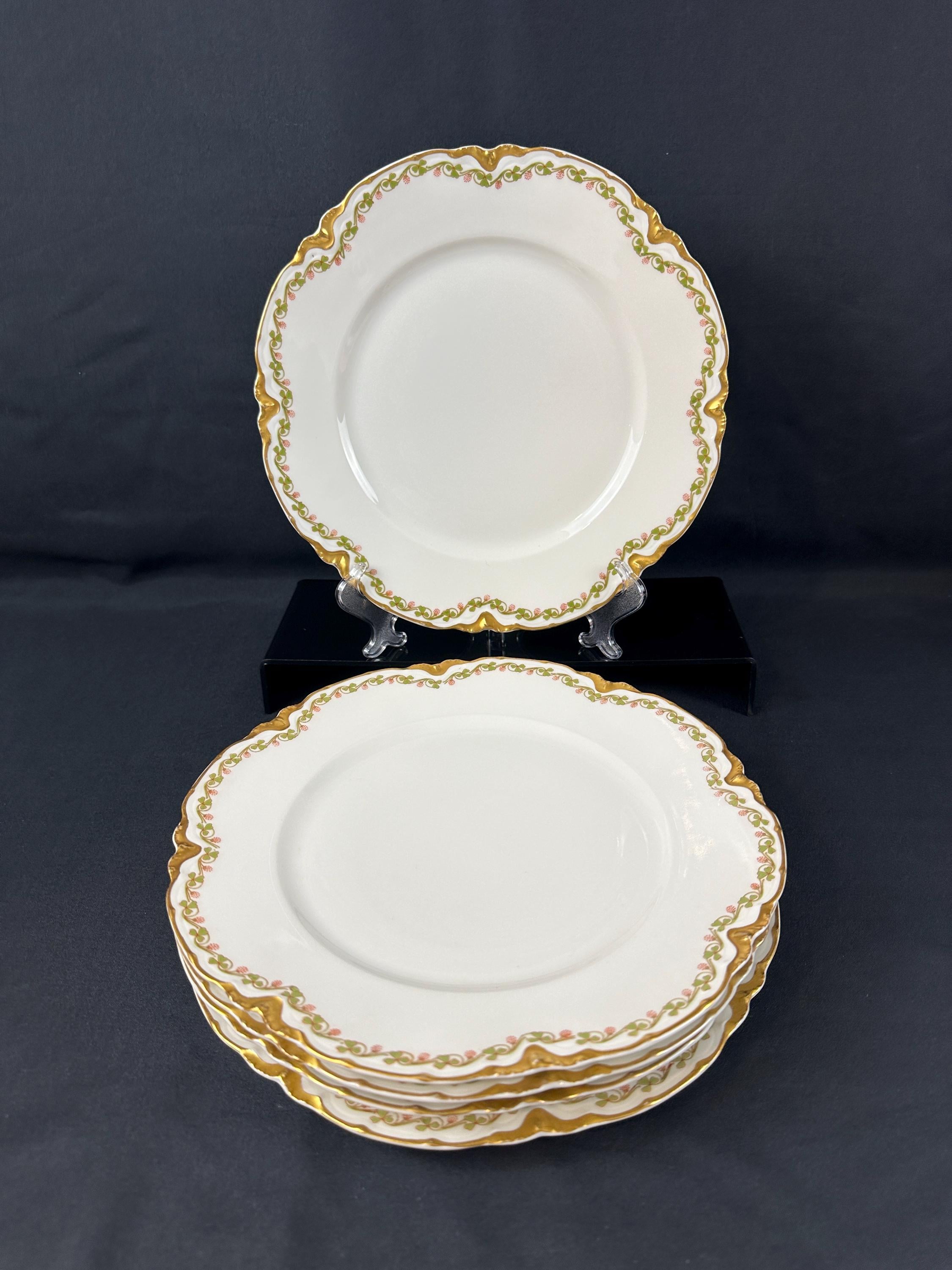 5 Haviland Clover Leaf Dinner Plates