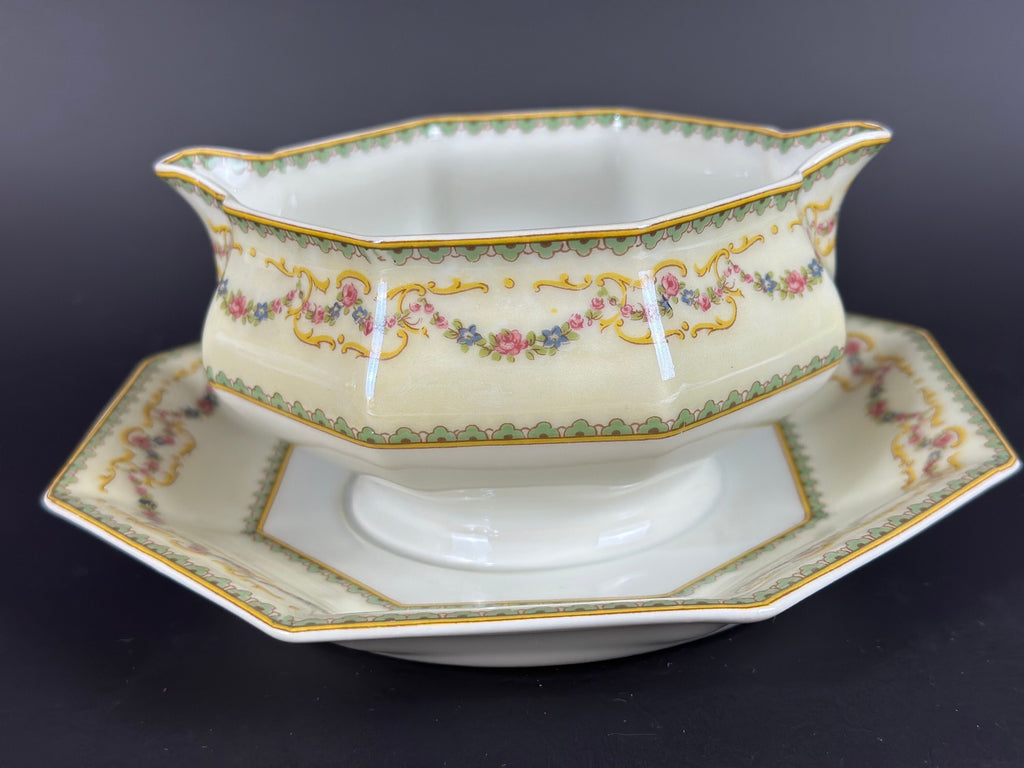 Haviland Venice Limoges Gravyboat Attached Underplate