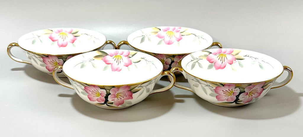 4 Noritake Azalea Flat Cream Soup Bowls