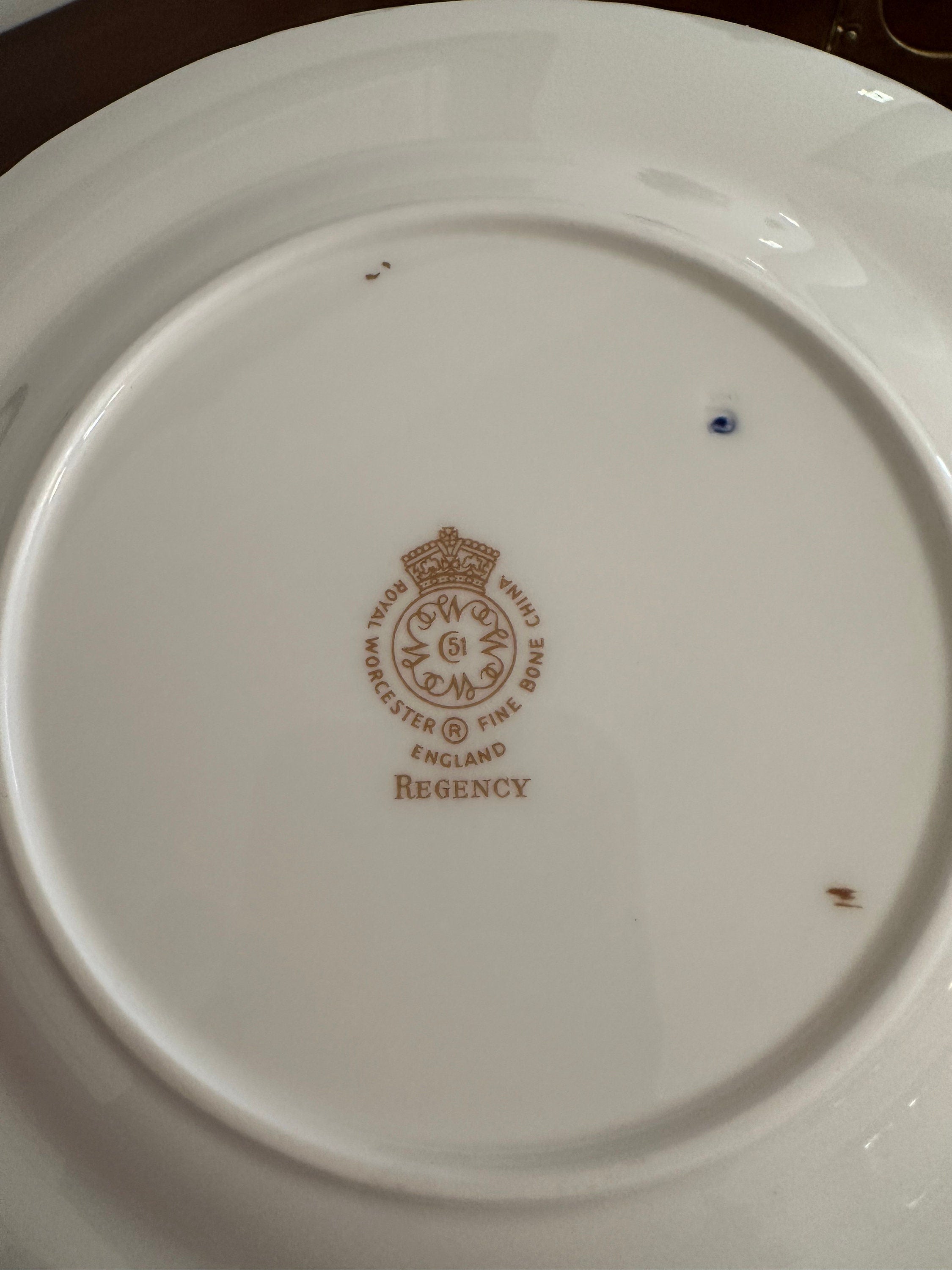 4 Royal Worcester Regency Blue Salad Plates