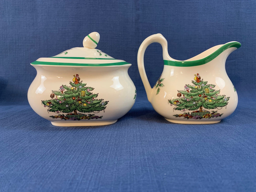 Spode Christmas Tree Creamer and Sugar Bowl