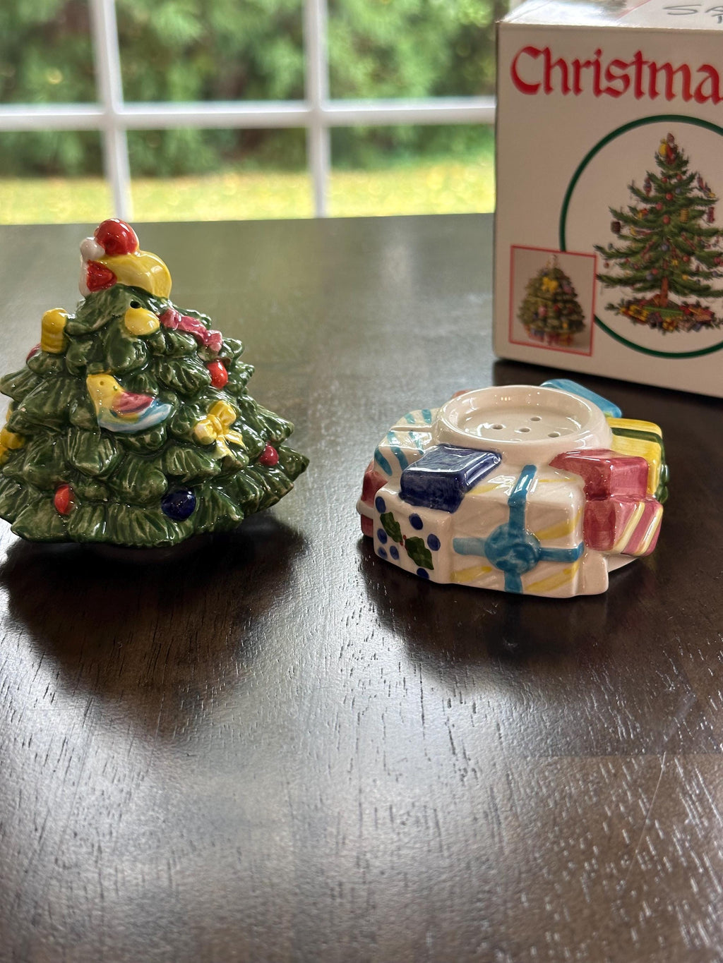 Spode Christmas Tree Stacking Salt and Pepper Shakers