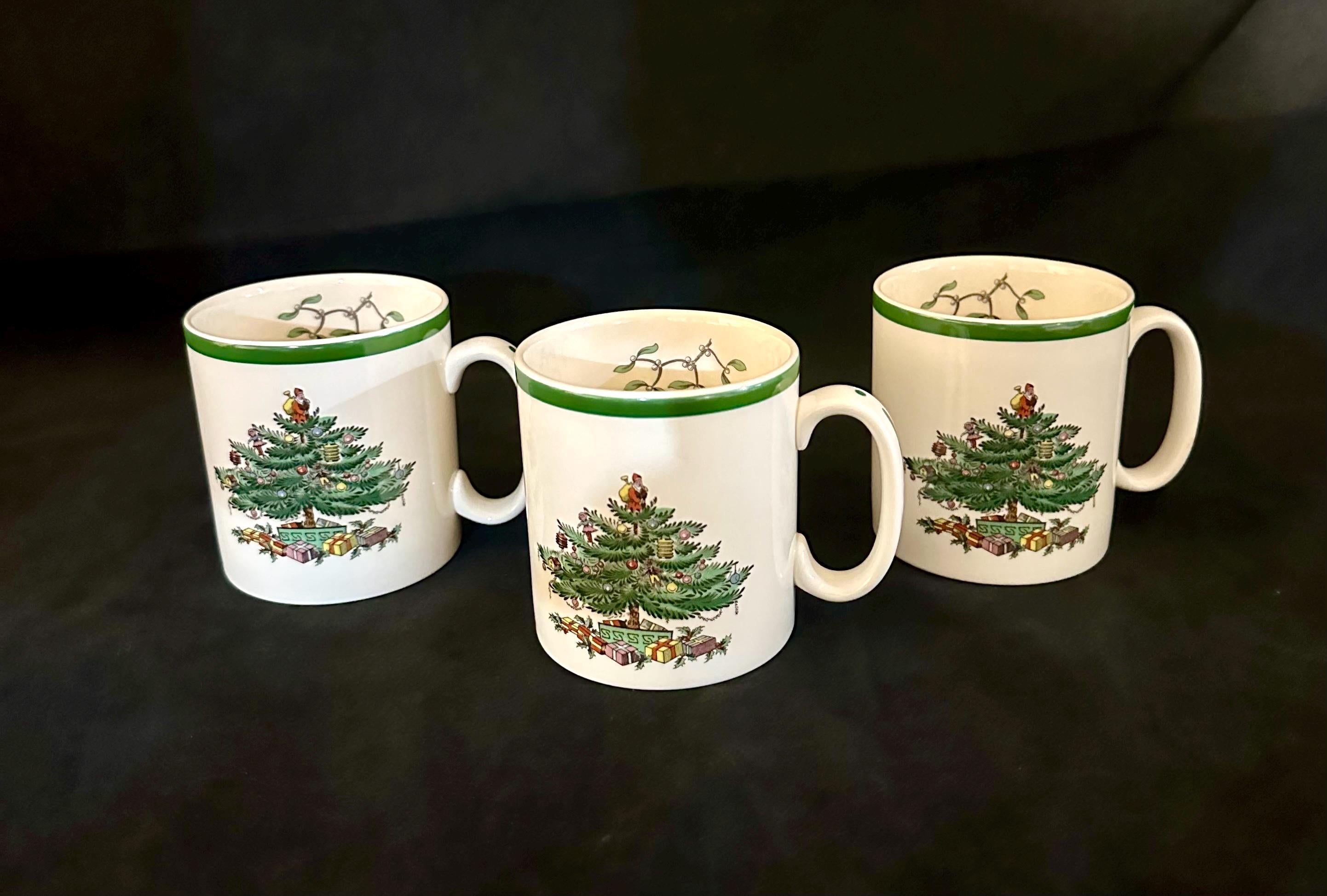 3 Spode Christmas Tree Mugs made in England