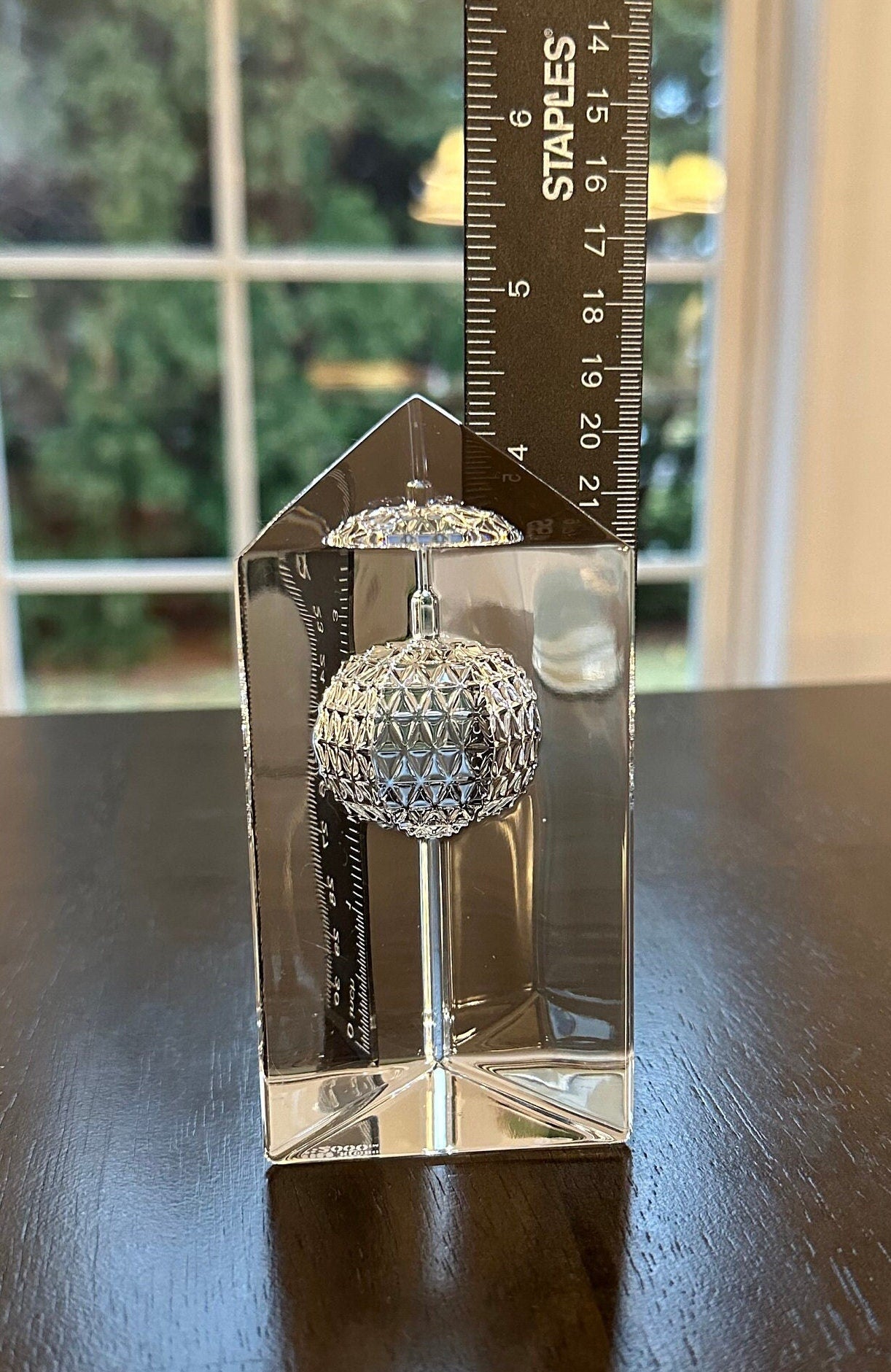Waterford Crystal Golf Ball in a Prism Paperweight