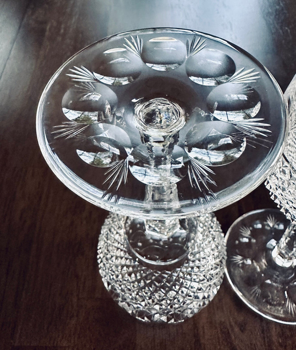 2 Tiffany Gilbert Tall Wine Glasses