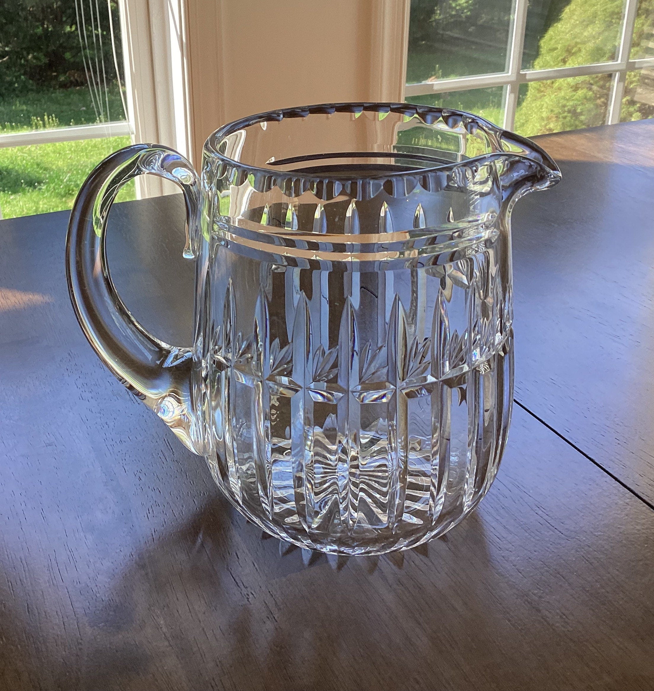 Webb Corbett Crystal Pitcher: Blown Glass, 6 Inch