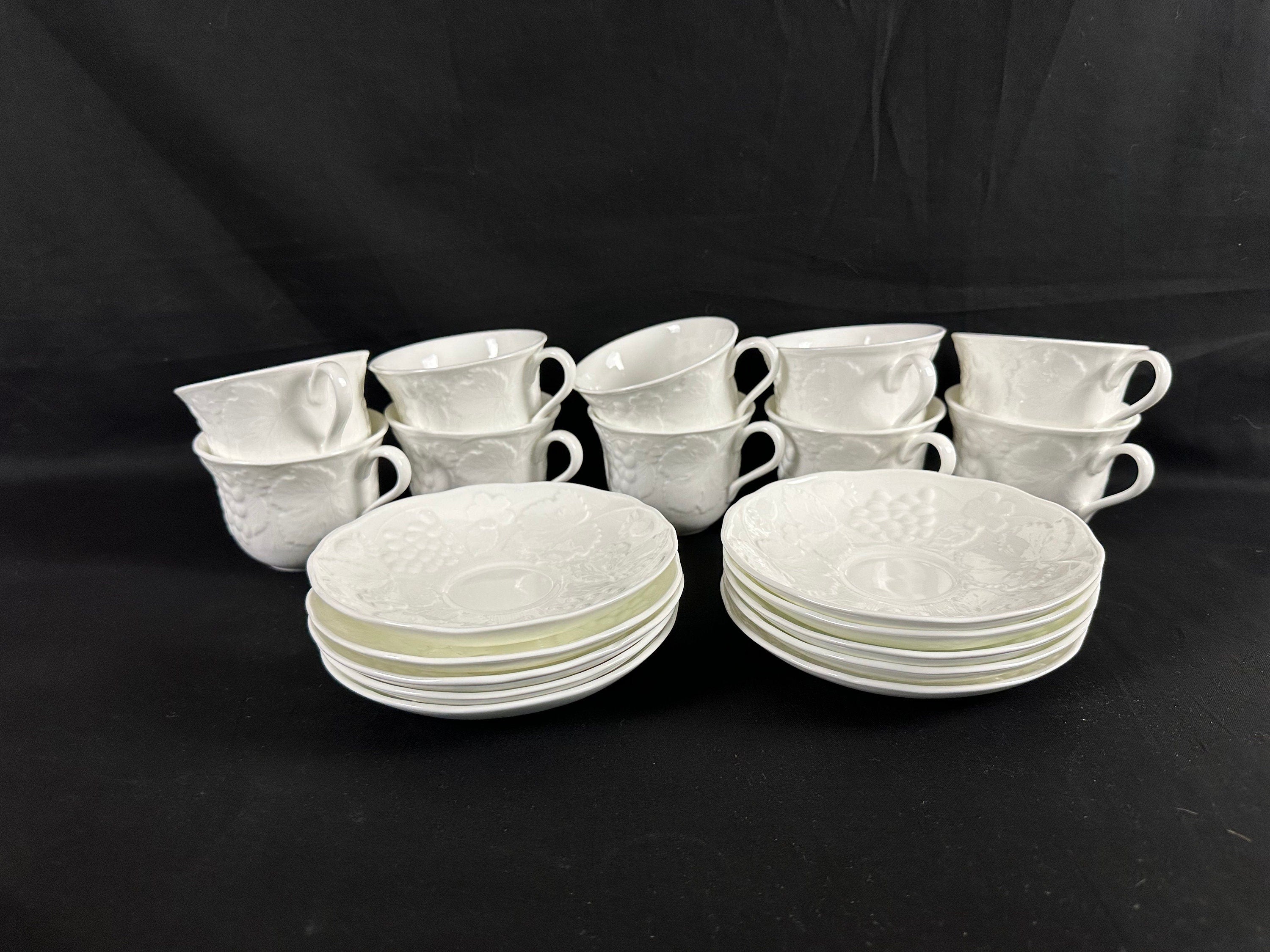2 Wedgwood Strawberry and Vine Teacups and Saucers