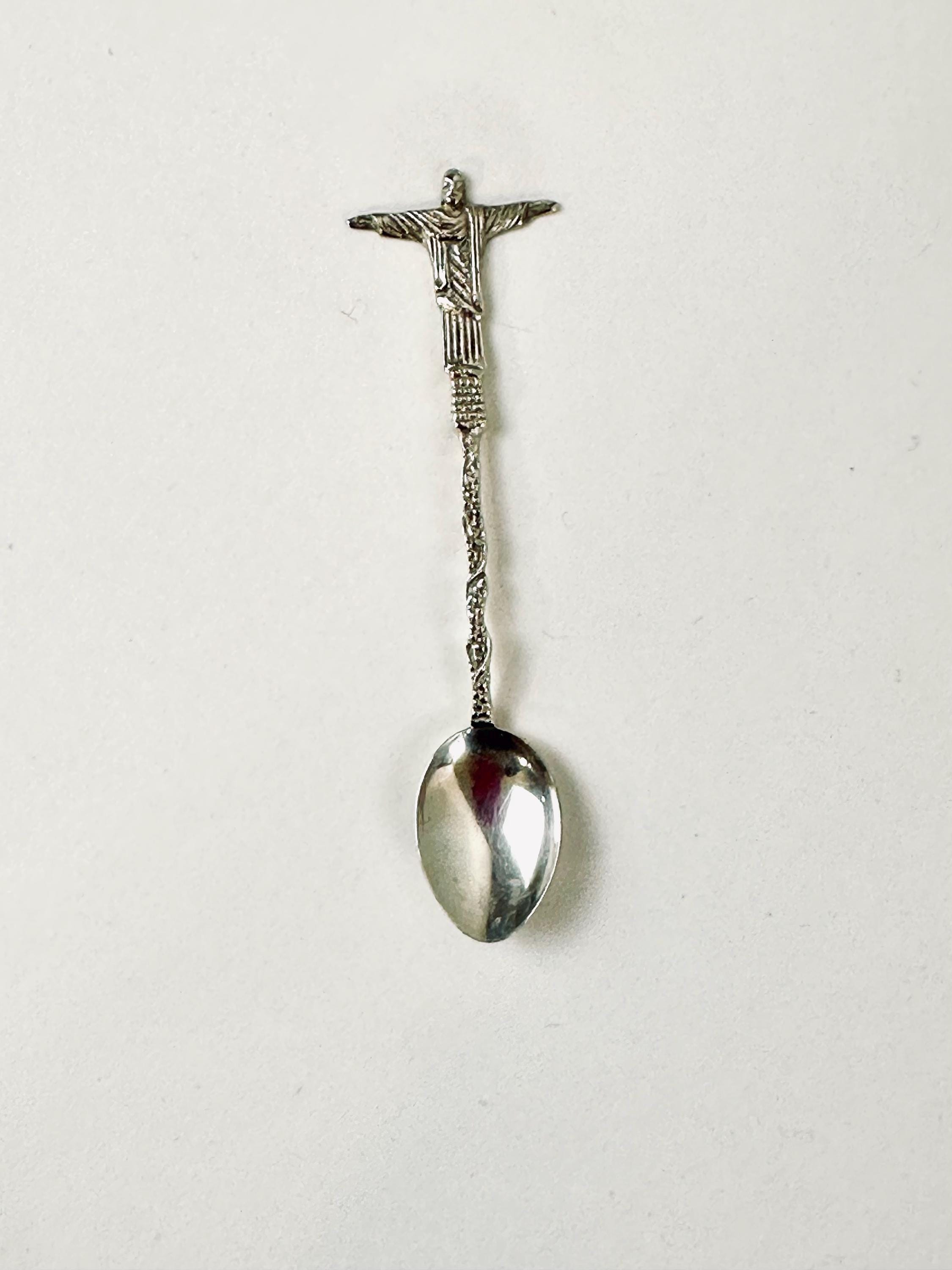 Sterling Silver Salt Spoon Christ the Redeemer of São Paulo