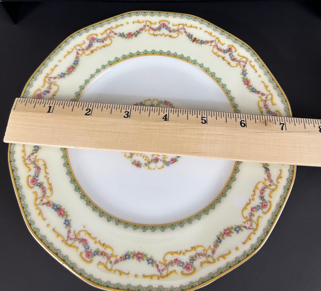 Three  Haviland Coupe Shaped Soup Bowls in the Venice Pattern