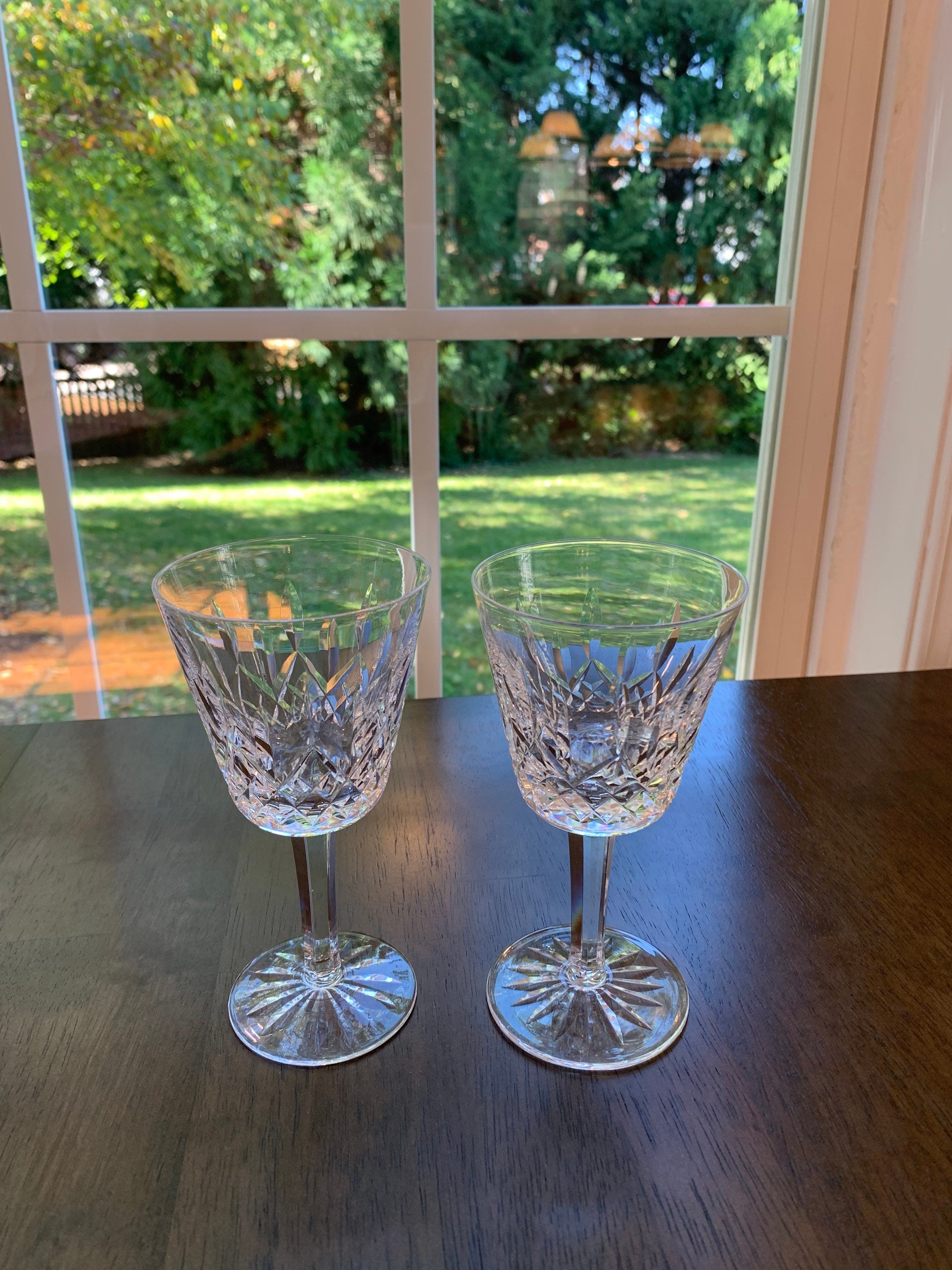 2 Waterford Crystal Lismore Claret Glasses