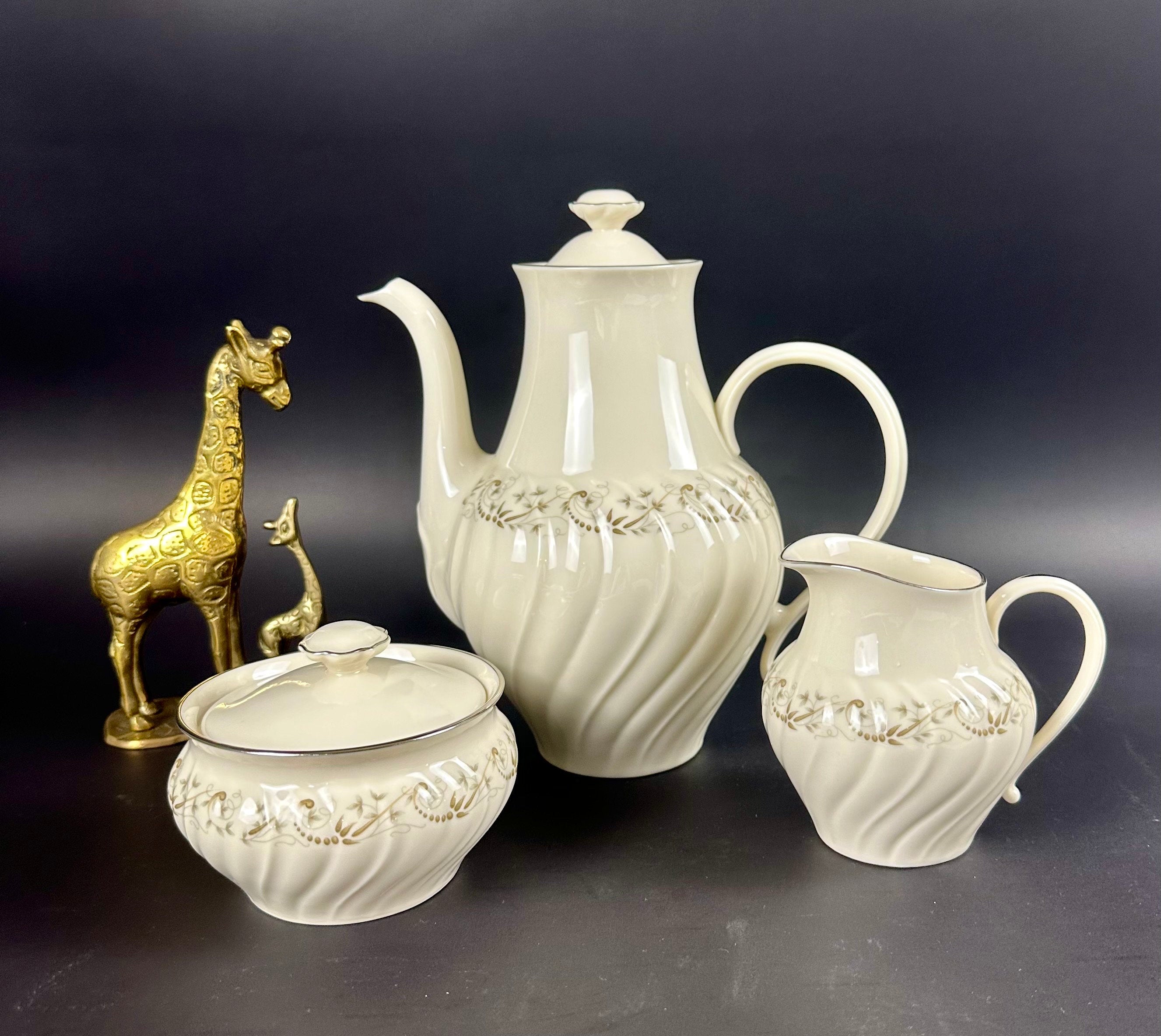 Franciscan Corinthian Coffee Pot, Creamer and Sugar Bowl