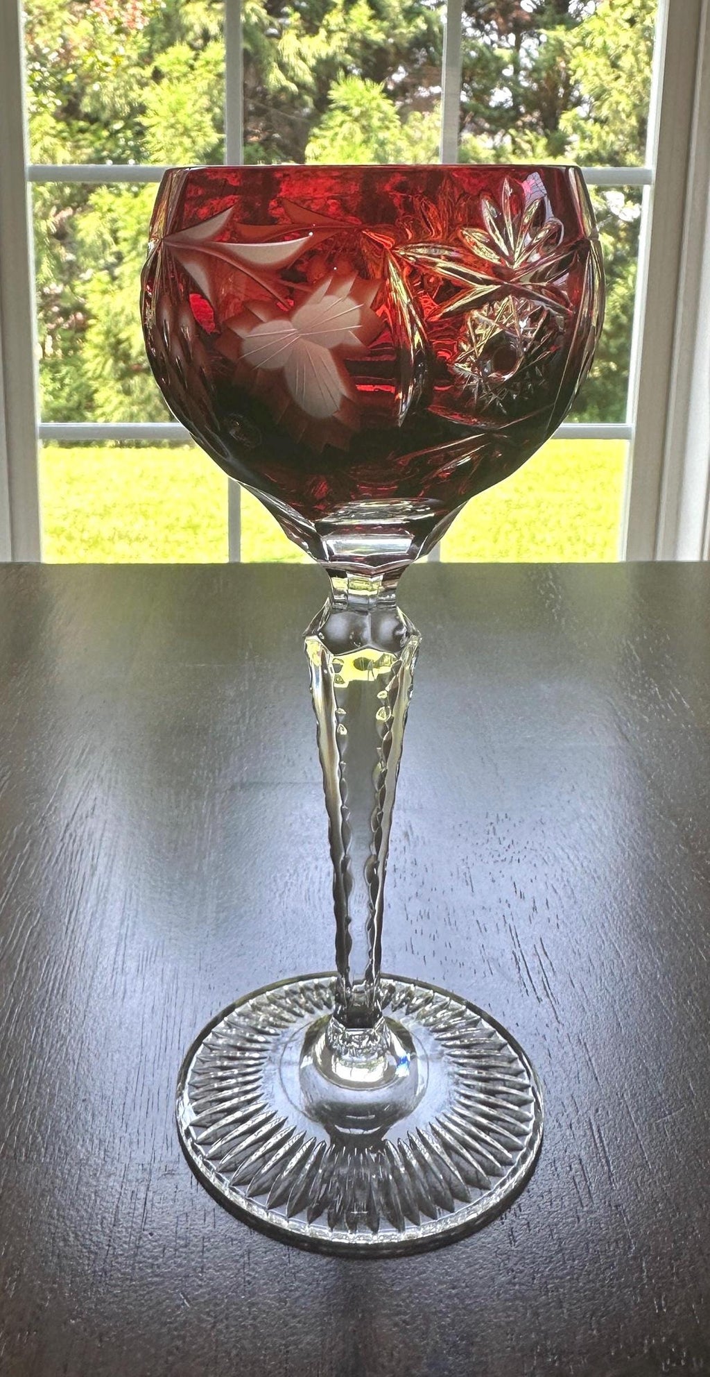 4 Nachtmann Traube Ruby Hock Wine Glasses