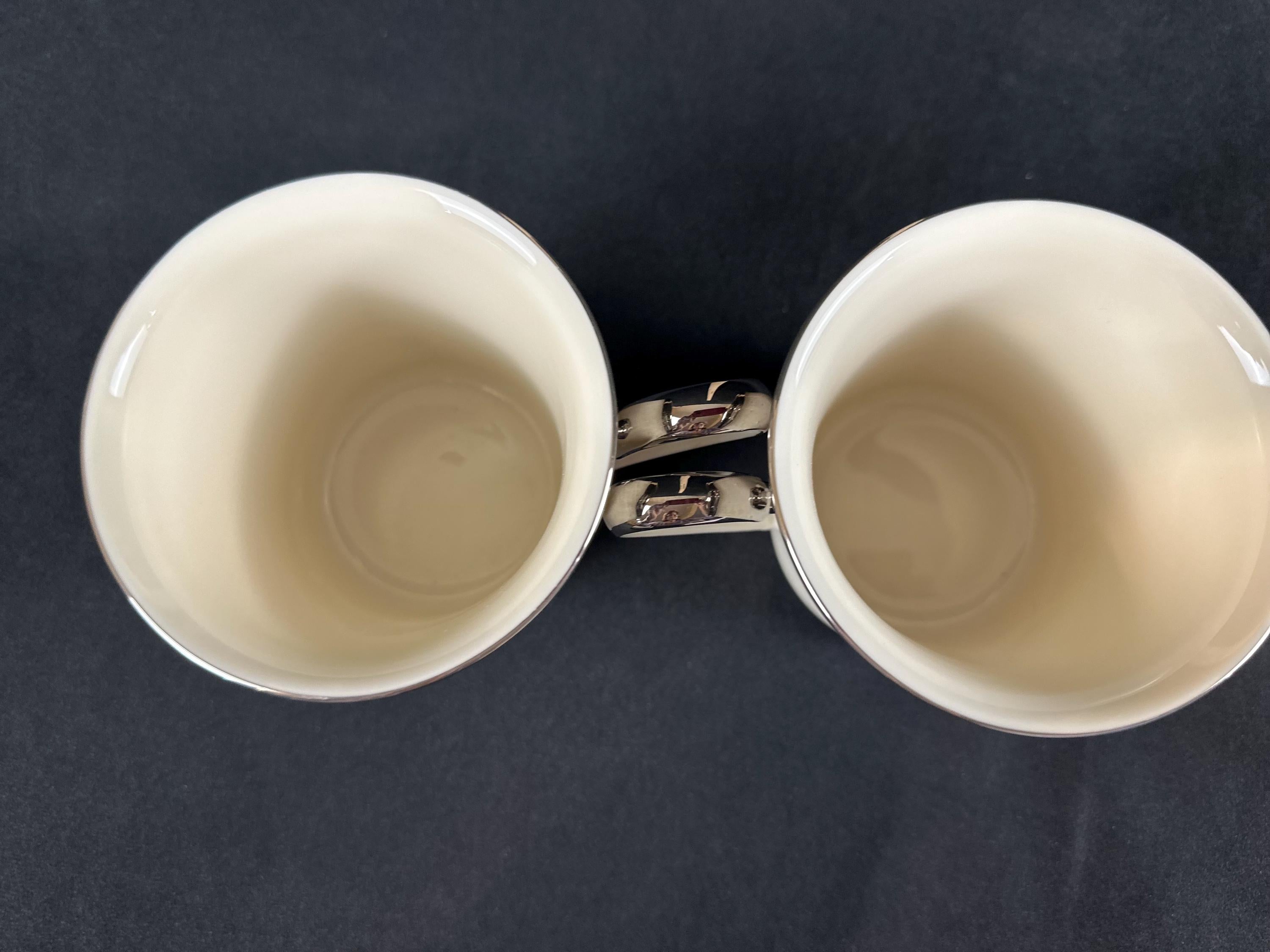 2 Lenox Solitaire Coffee Mugs