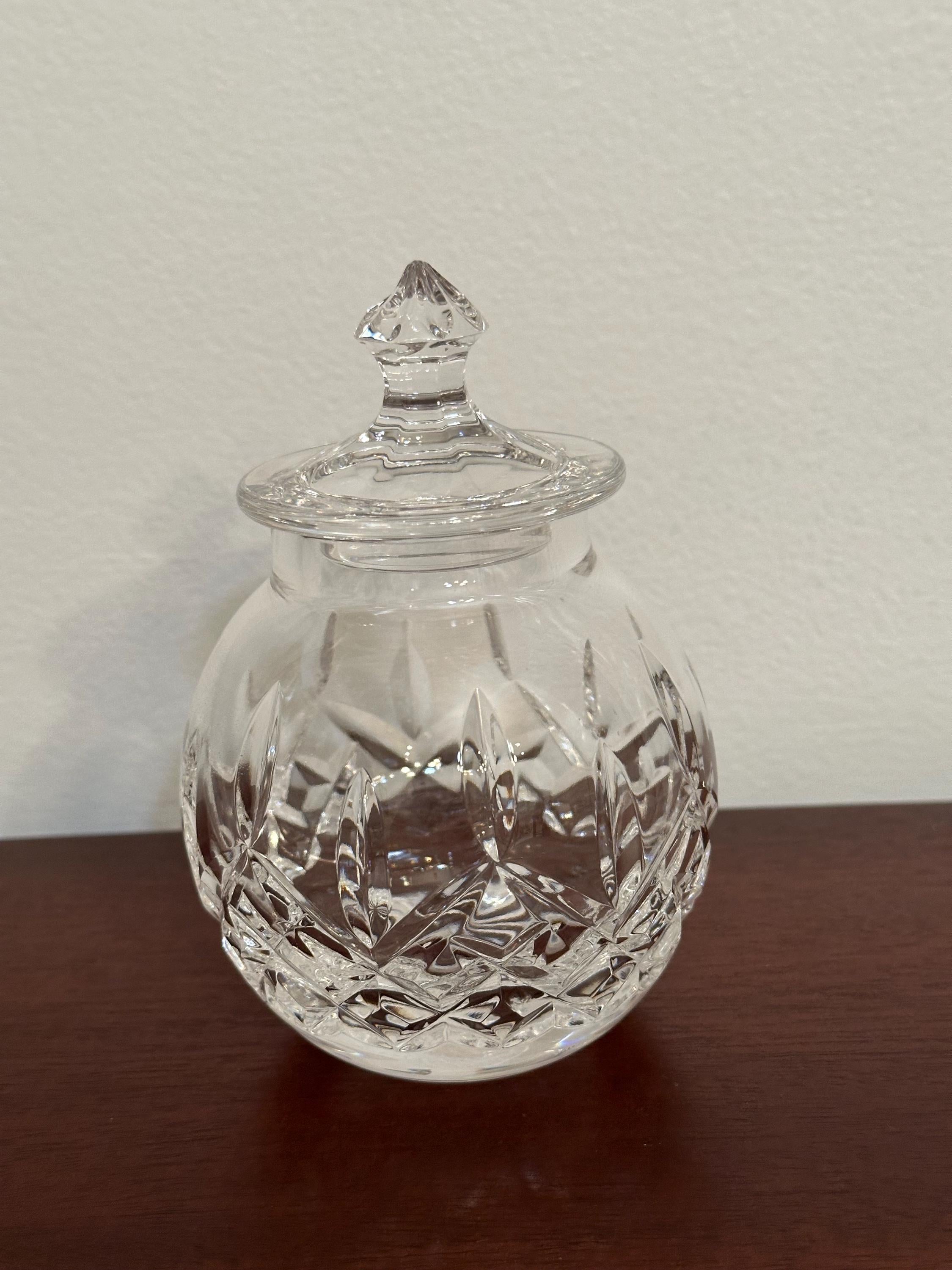 Rare Waterford Crystal Lismore Honey Pot
