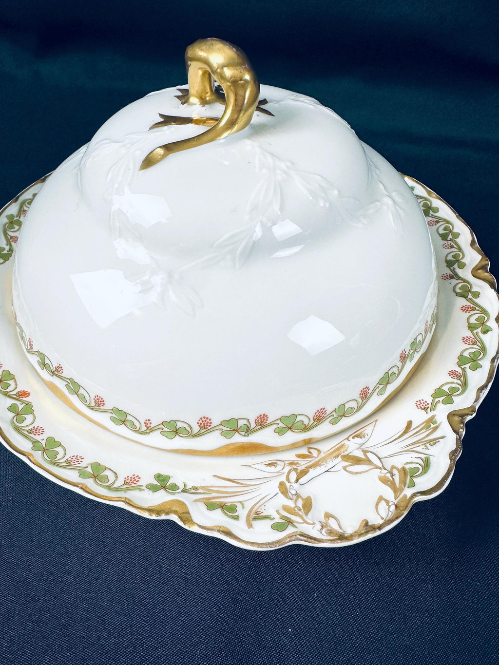 Haviland Clover Leaf Covered Butter Dish