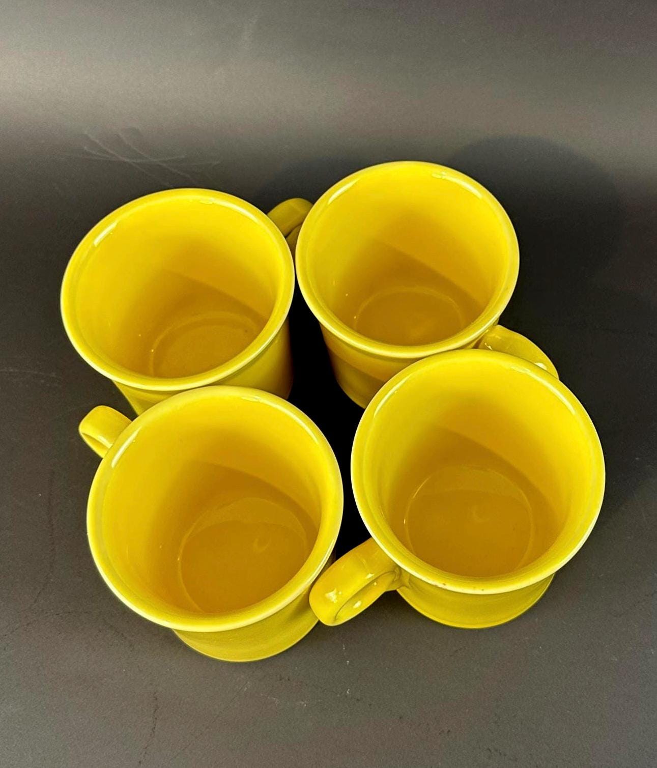4 Fiesta Yellow Mugs by Homer Laughlin