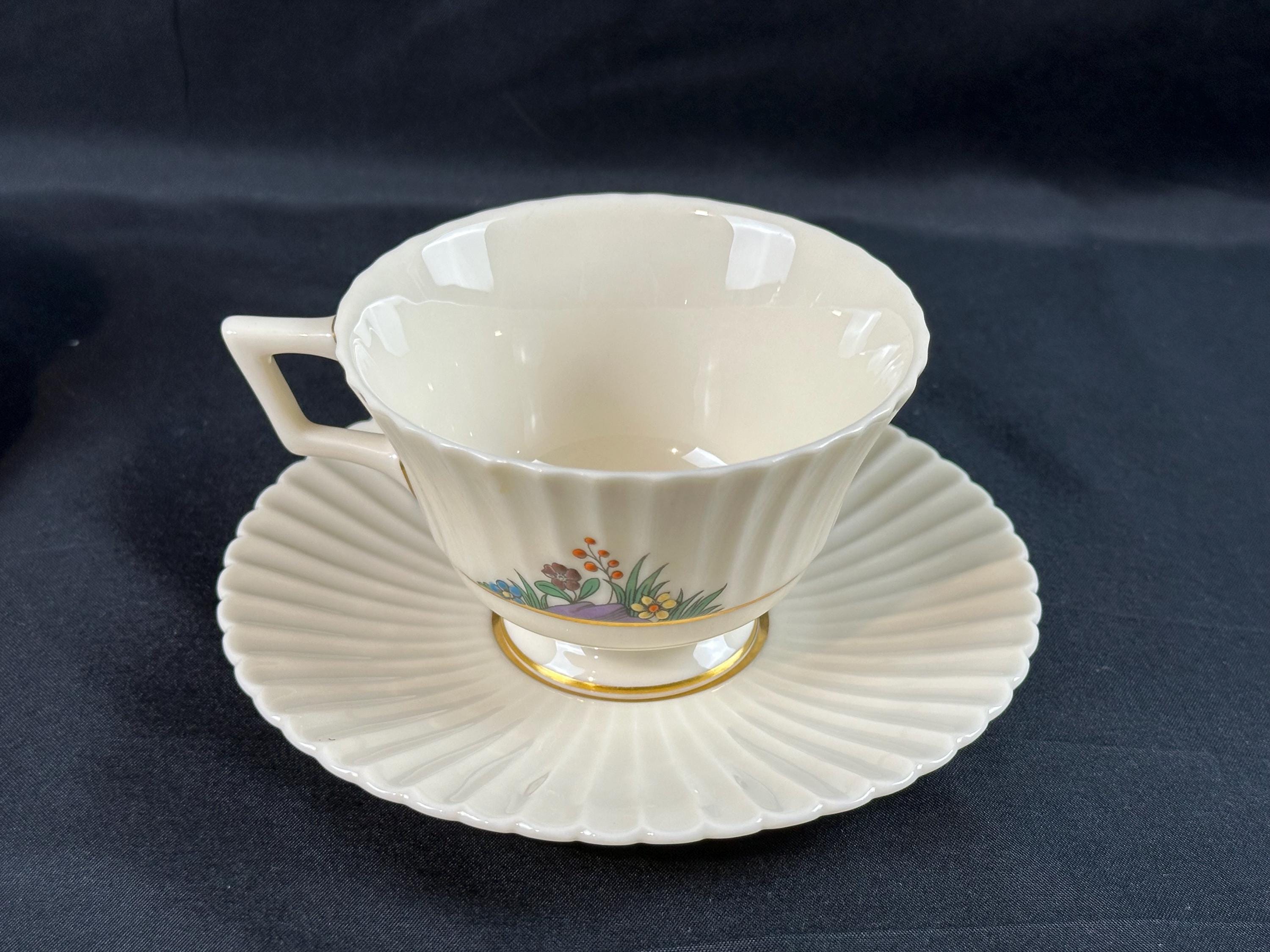 2 Lenox Rutledge Teacups and Saucers