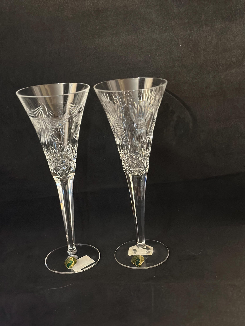 Waterford Crystal Millenium Toasting Flutes Peace and Prosperity