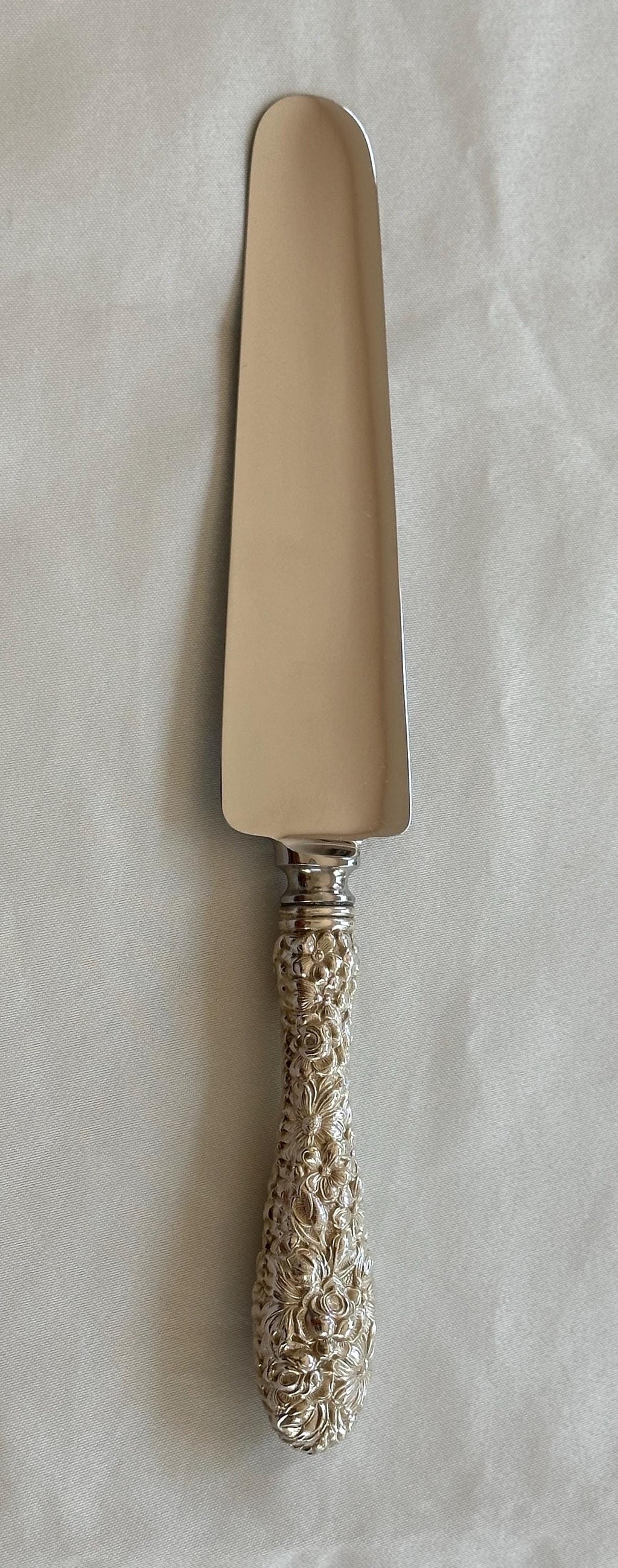Stieff Rose Cake Server Sterling Handle