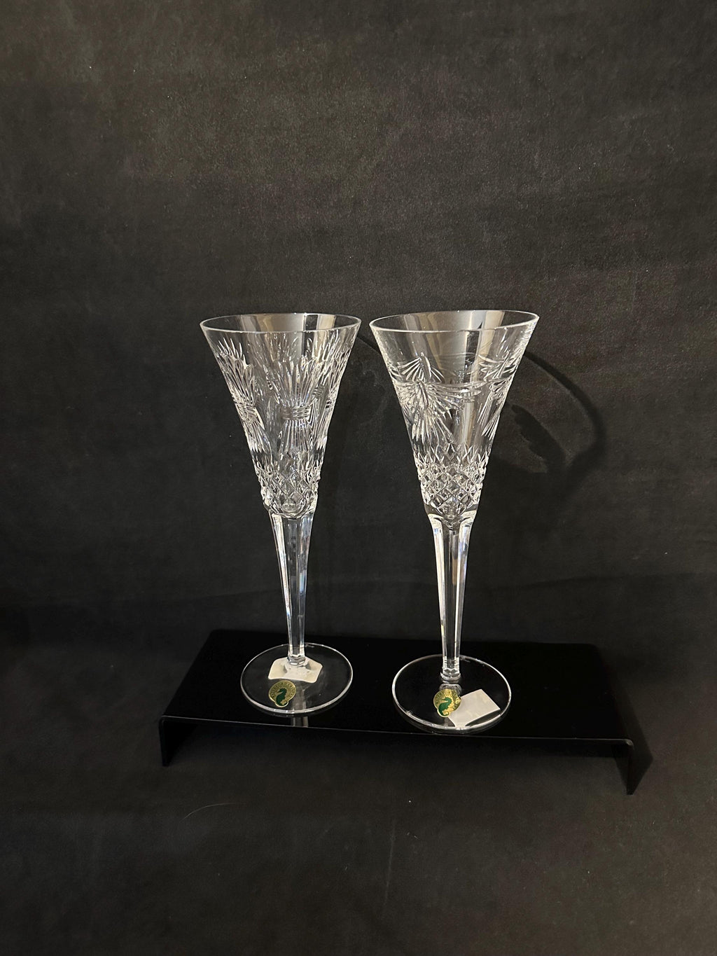 Waterford Crystal Millenium Toasting Flutes Peace and Prosperity