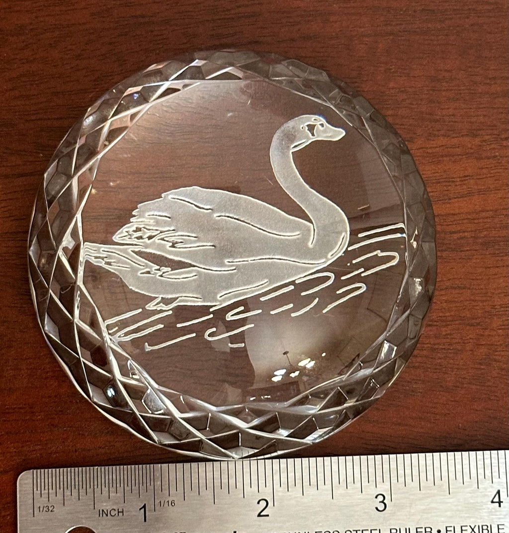Waterford Crystal Swan Dome Paperweight