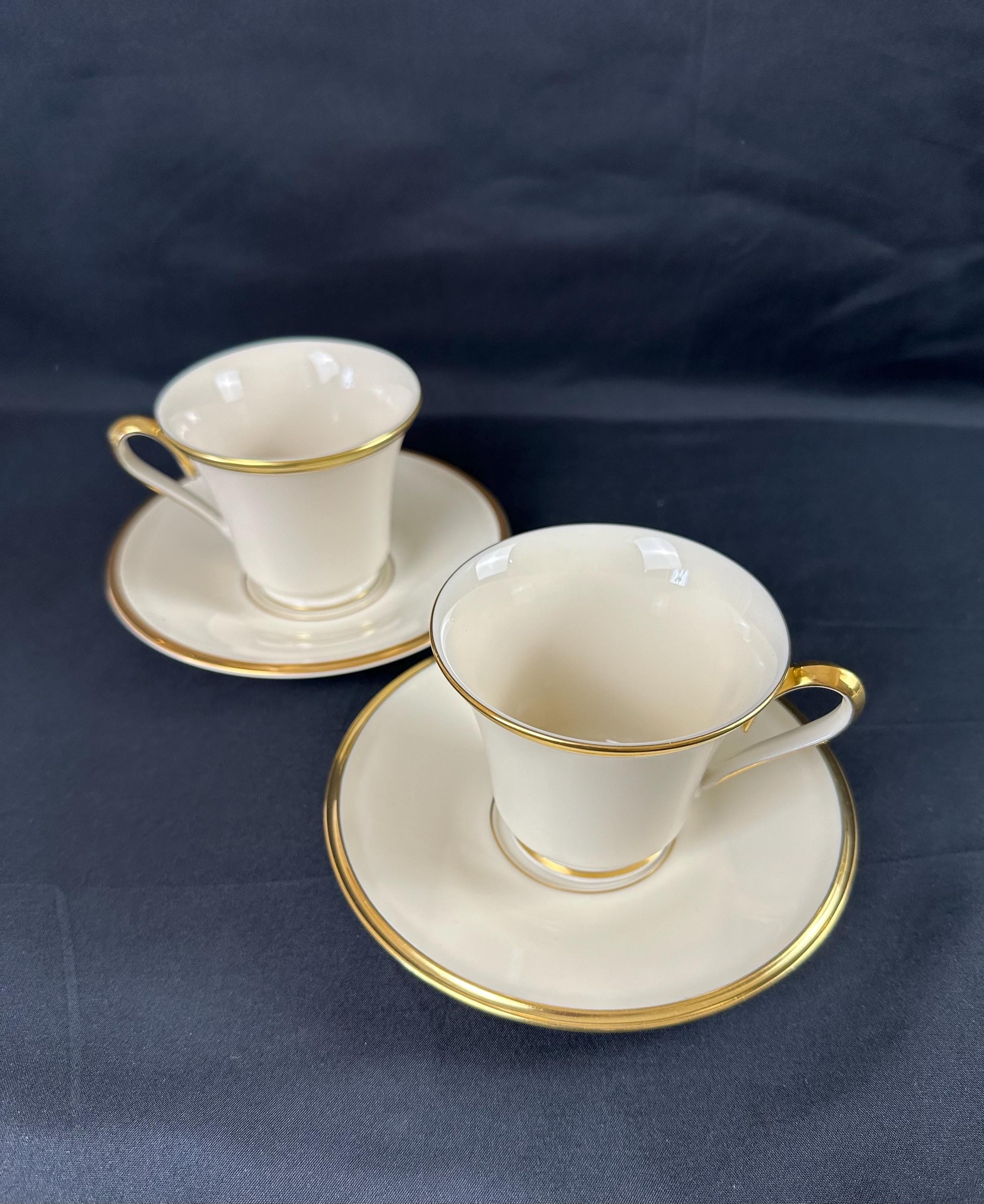 2 Lenox Eternal Teacups and Saucers