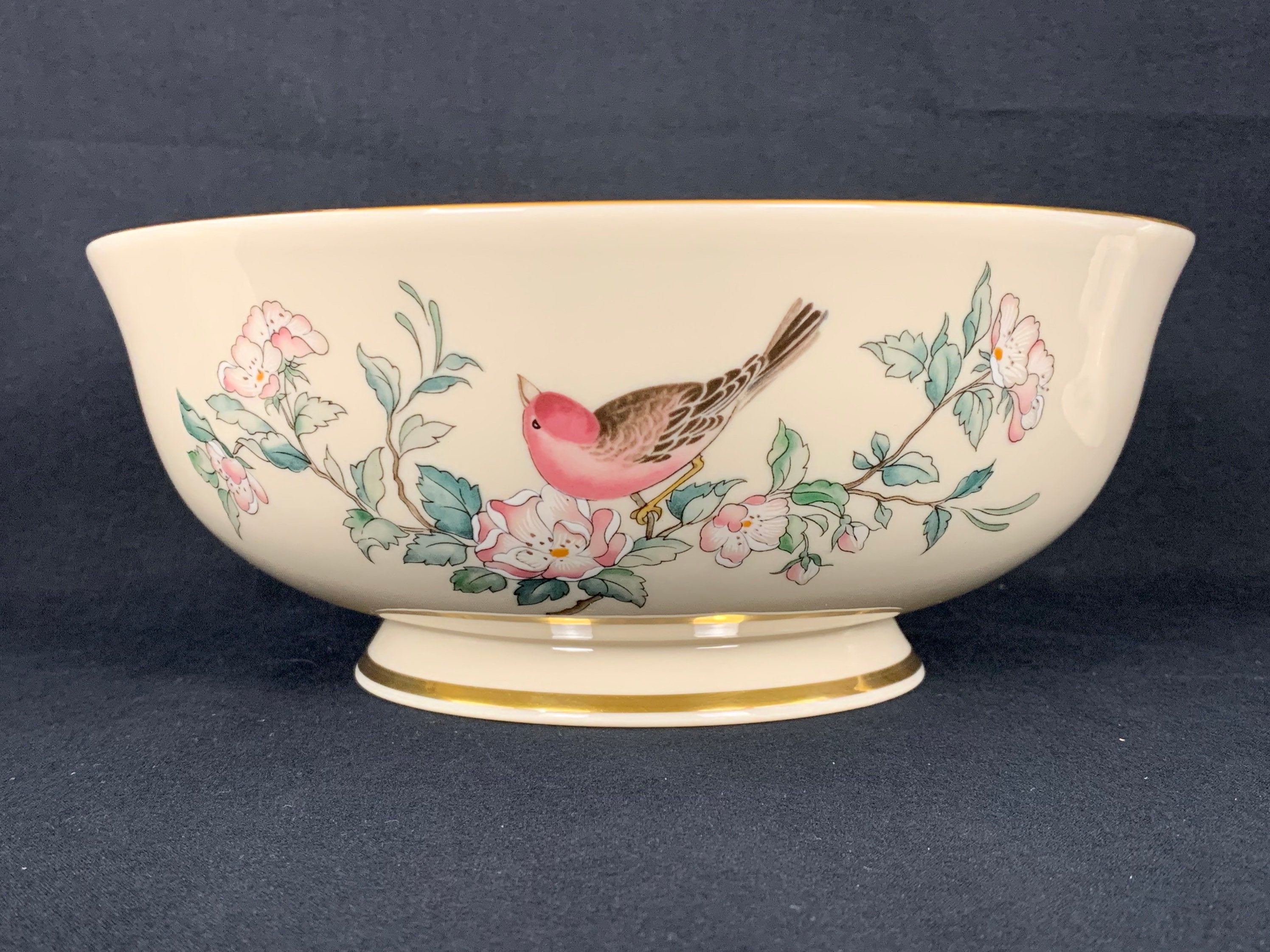 Lenox Serenade Large Serving Bowl and Matching Candlesticks