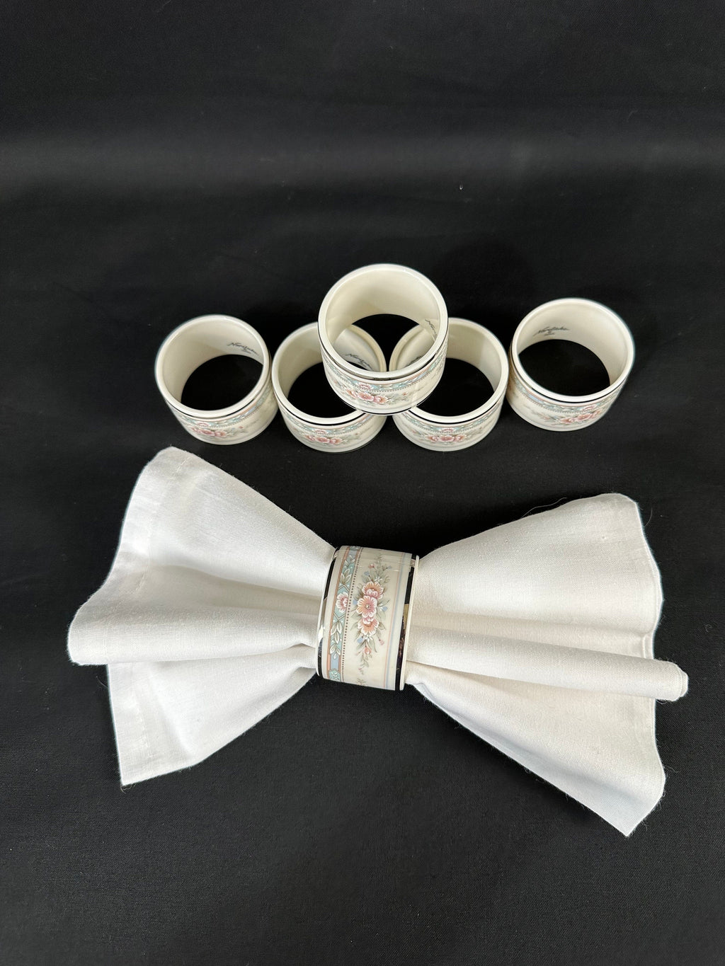 6 Noritake Rothschild Napkin Rings