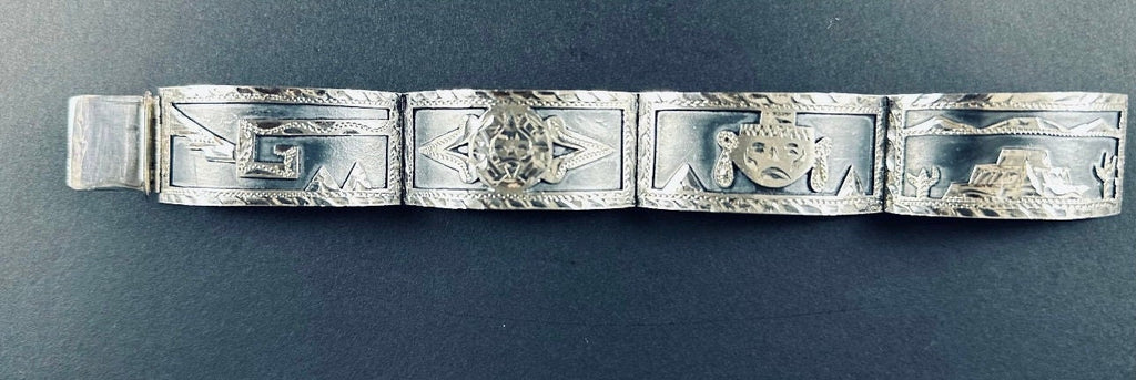 Sterling Silver and Enamel Link Bracelet.